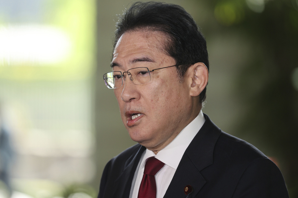 Japanese Prime Minister Fumio Kishida in Tokyo on April 13, 2023.