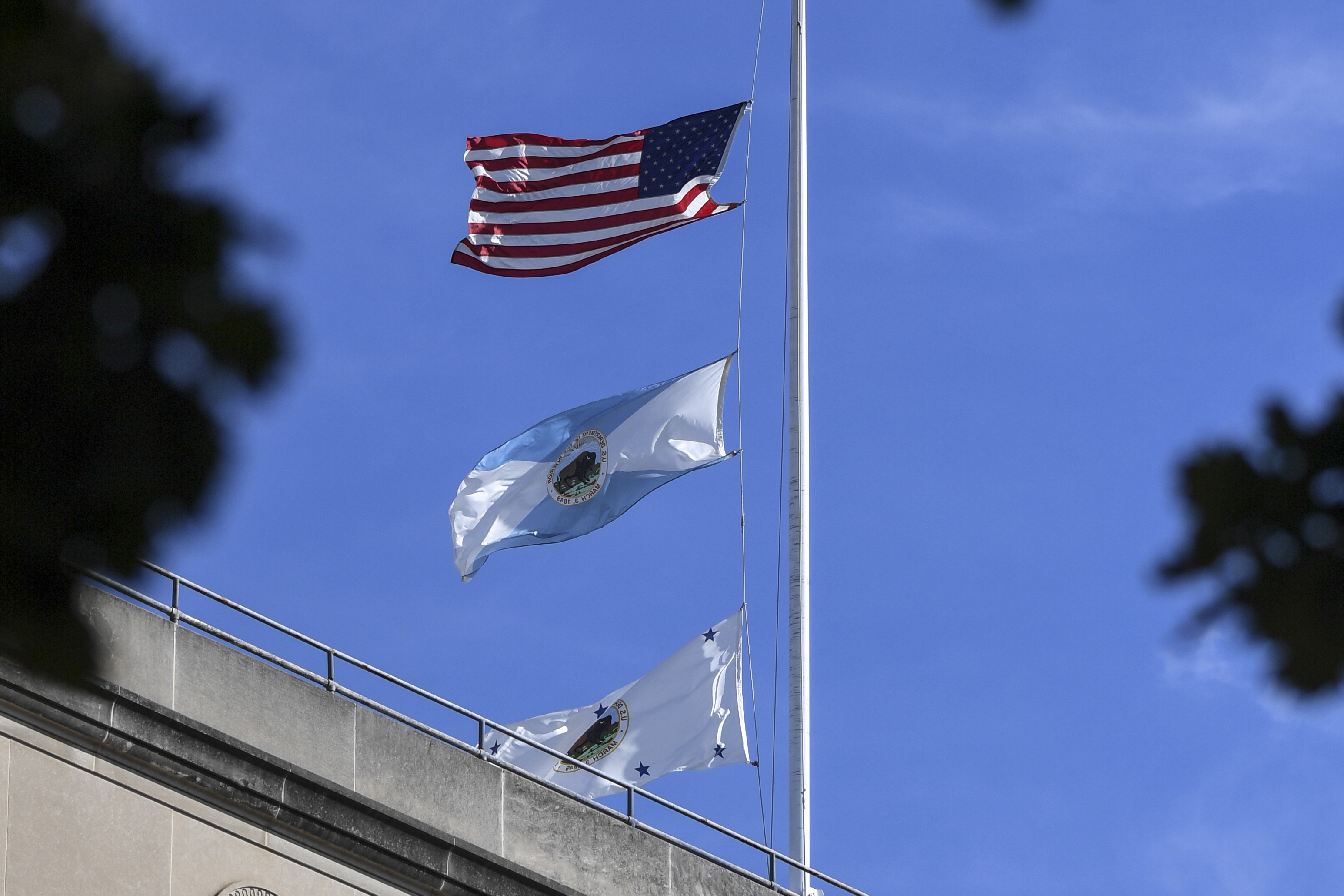 WASHINGTON, DC - OCTOBER 5: The flag of the Interior Department