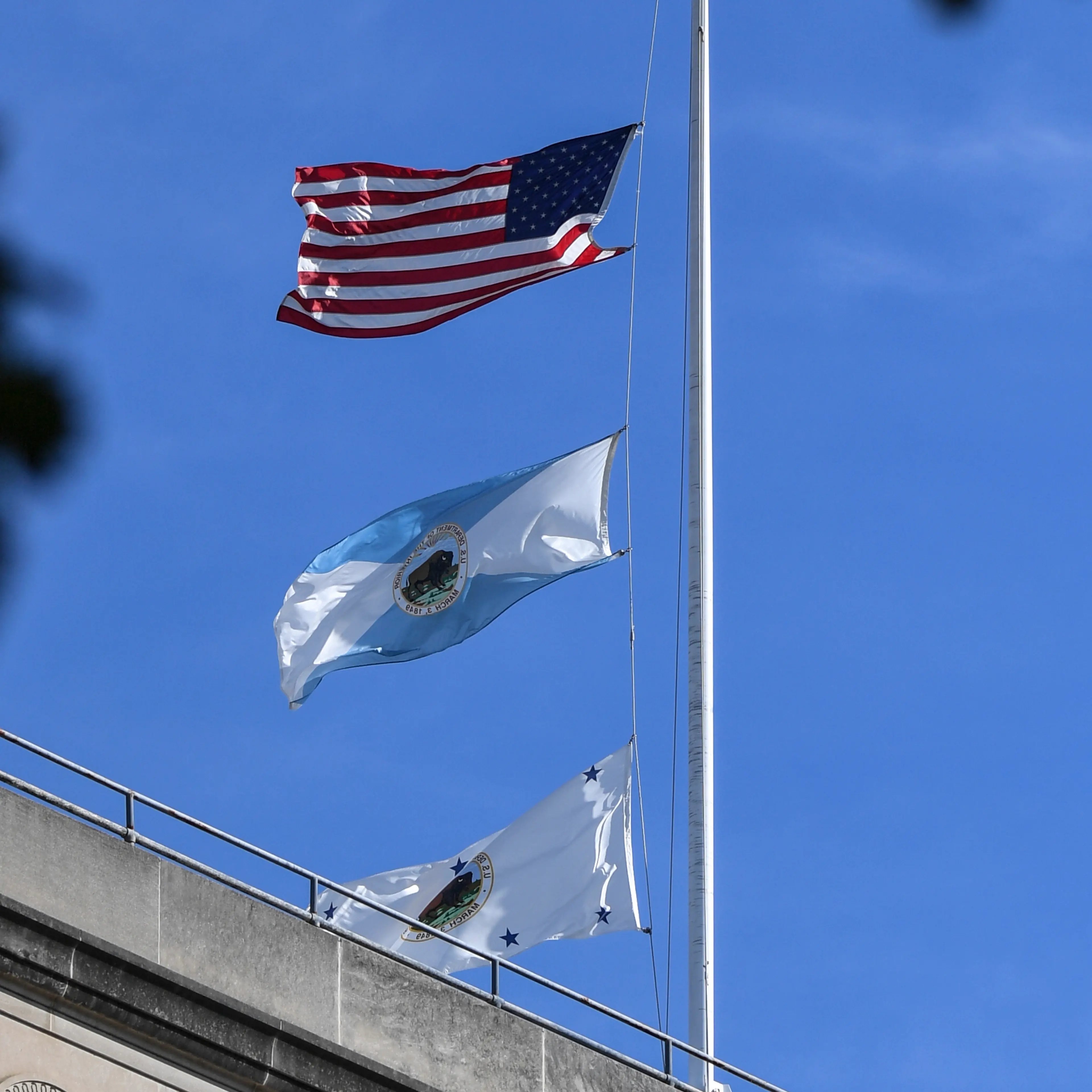 WASHINGTON, DC - OCTOBER 5: The flag of the Interior Department