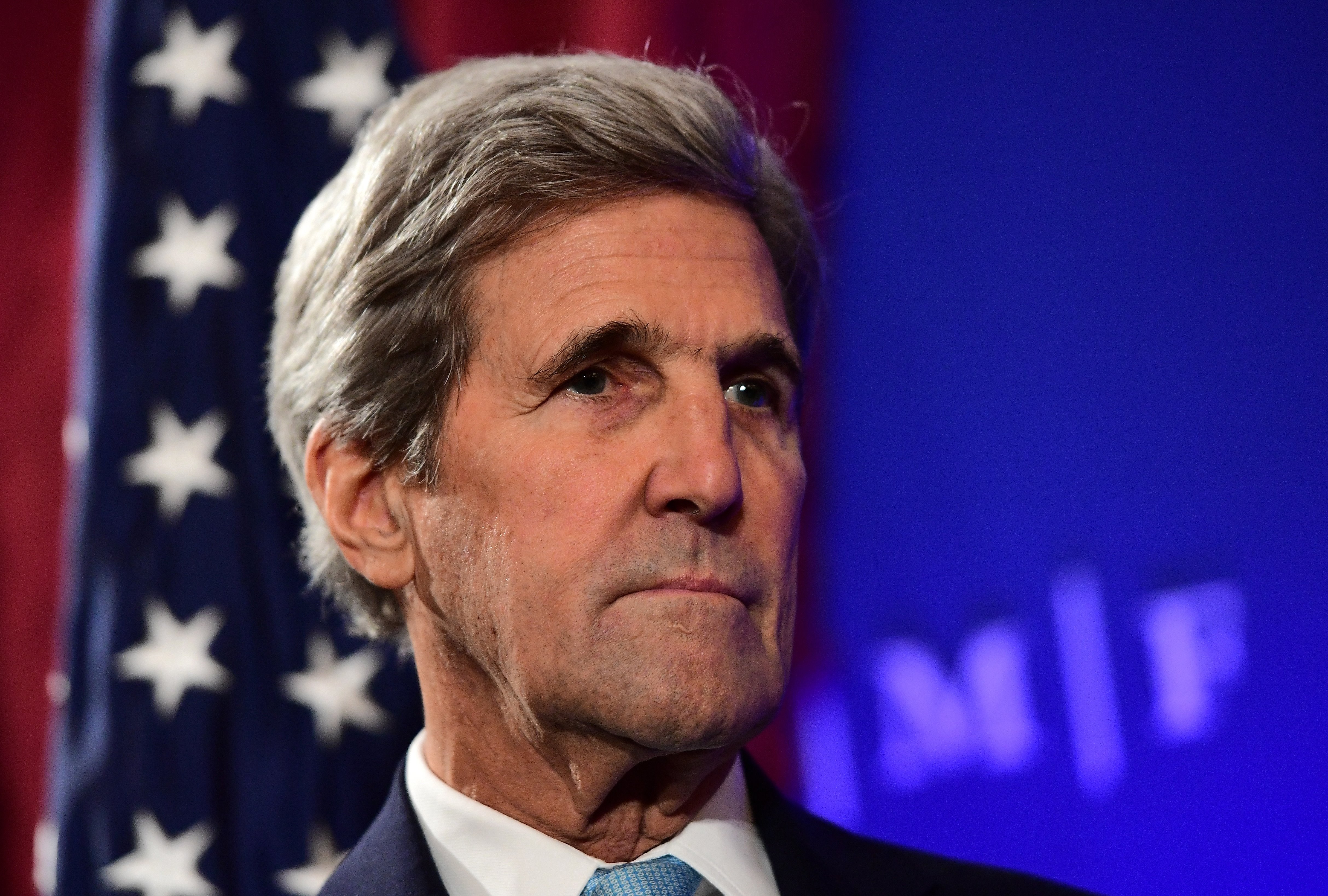 US State Secretary John Kerry gives a speech at The German Marshall Fund in Brussels, on October 4, 2016.