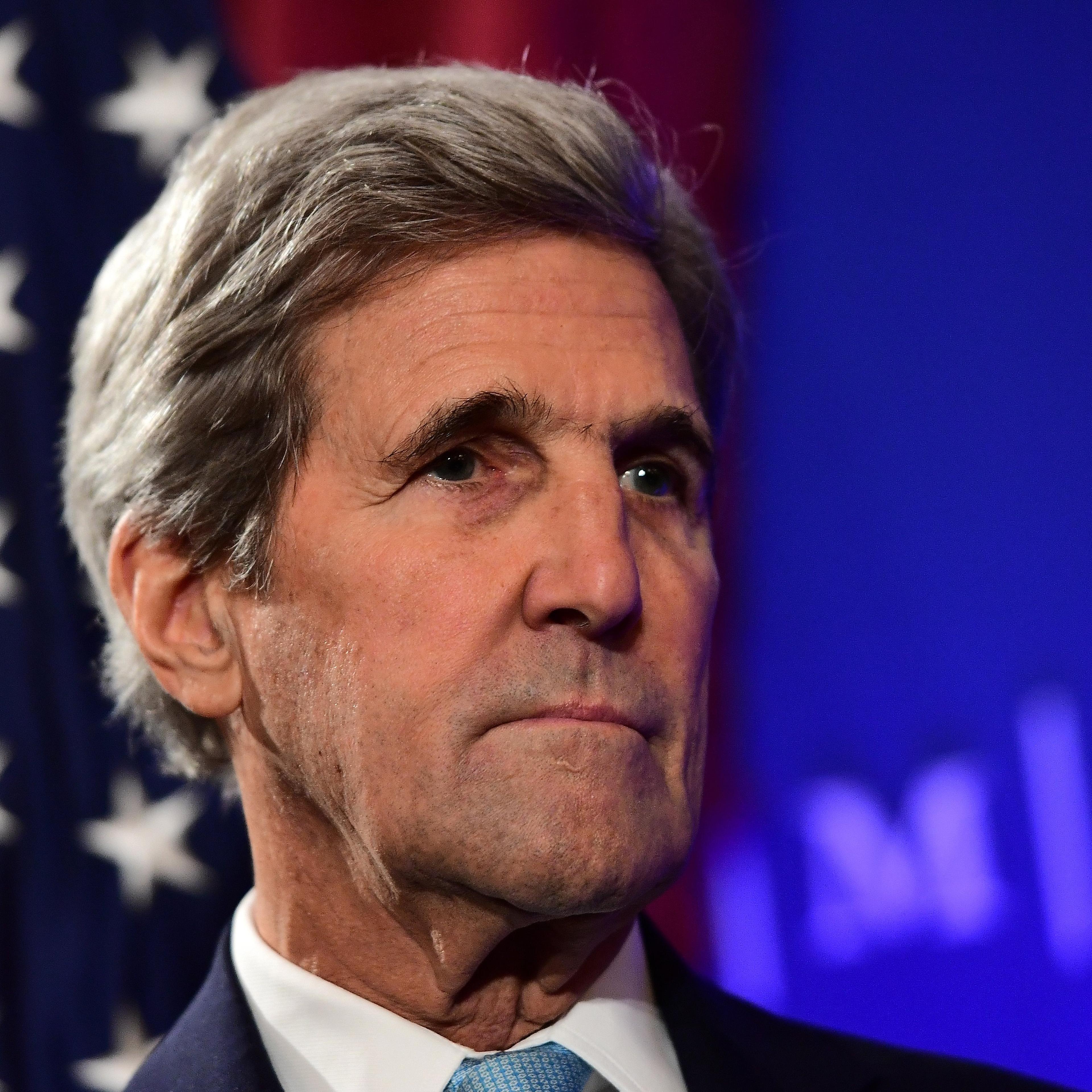 US State Secretary John Kerry gives a speech at The German Marshall Fund in Brussels, on October 4, 2016.
