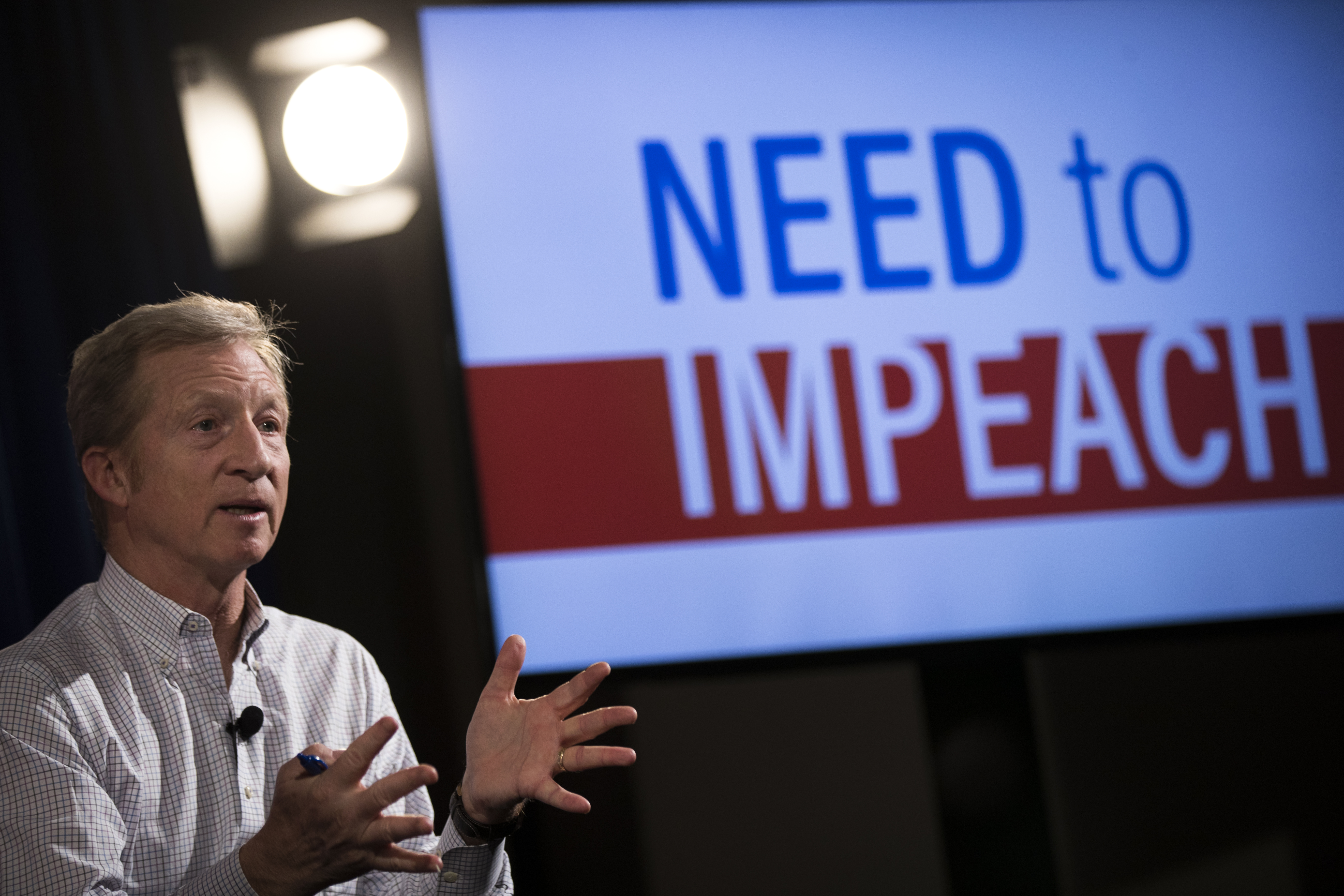 Tom Steyer Holds "Need To Impeach" Town Hall In New York