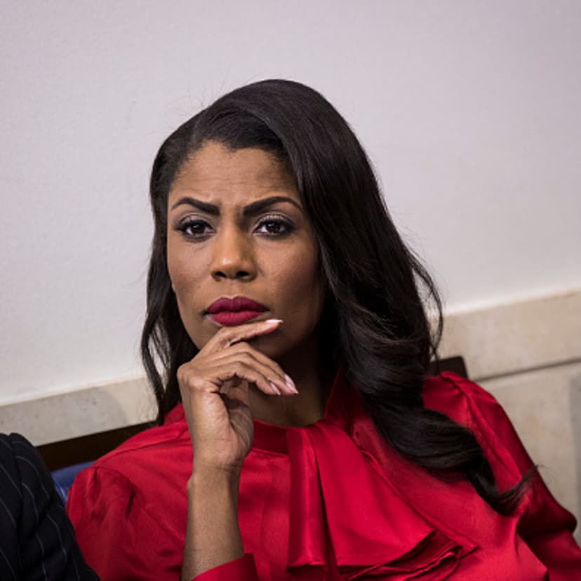 Former Director of Communications for the White House Public Liaison Office Omarosa Manigault listens during the daily press briefing at the White House, October 27, 2017 in Washington, DC.