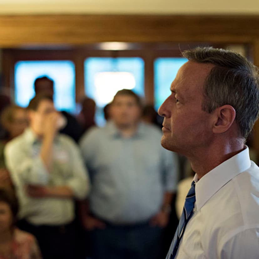 Martin O'Malley, former governor of Maryland and 2016 Democratic presidential candidate, pauses as he speaks to potential voters at a private residence in Mt. Vernon, Iowa, U.S., on Thursday, June 11, 2015.