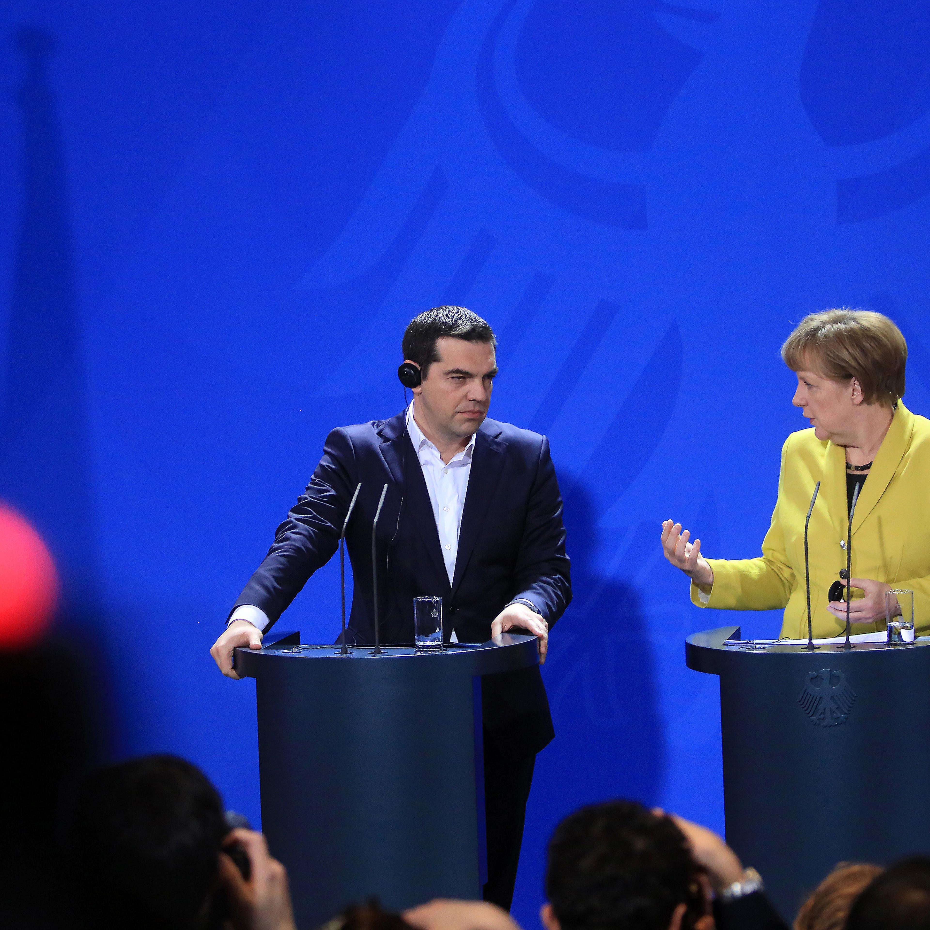 Greek Prime Minister Alexis Tsipras And German Chancellor Angela Merkel News Conference