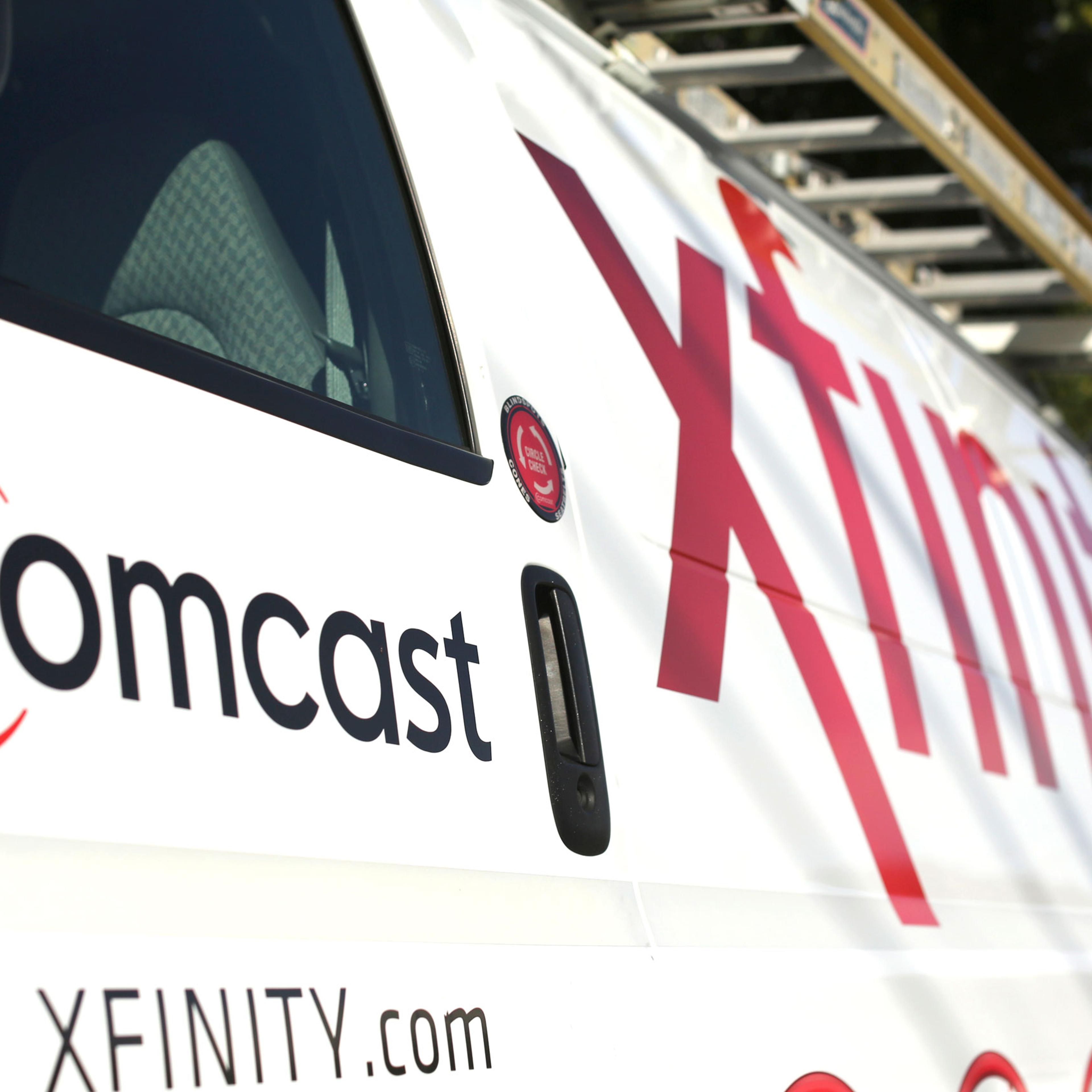 A Comcast logo on the side of a vehicle in San Francisco on Feb. 13, 2014.