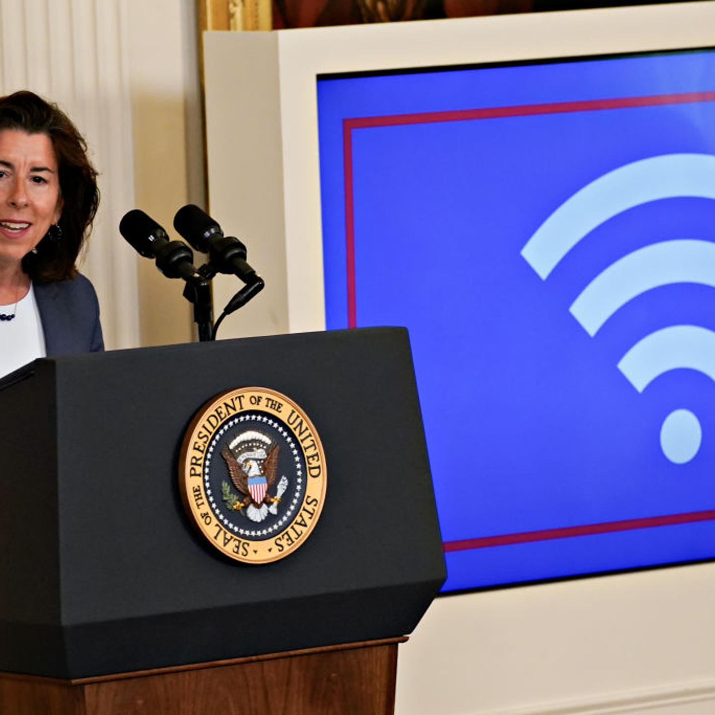 President Biden Makes High Speed Internet Infrastructure Funding Announcement At White House