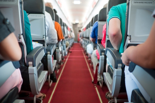 Seat and walkway in airplane