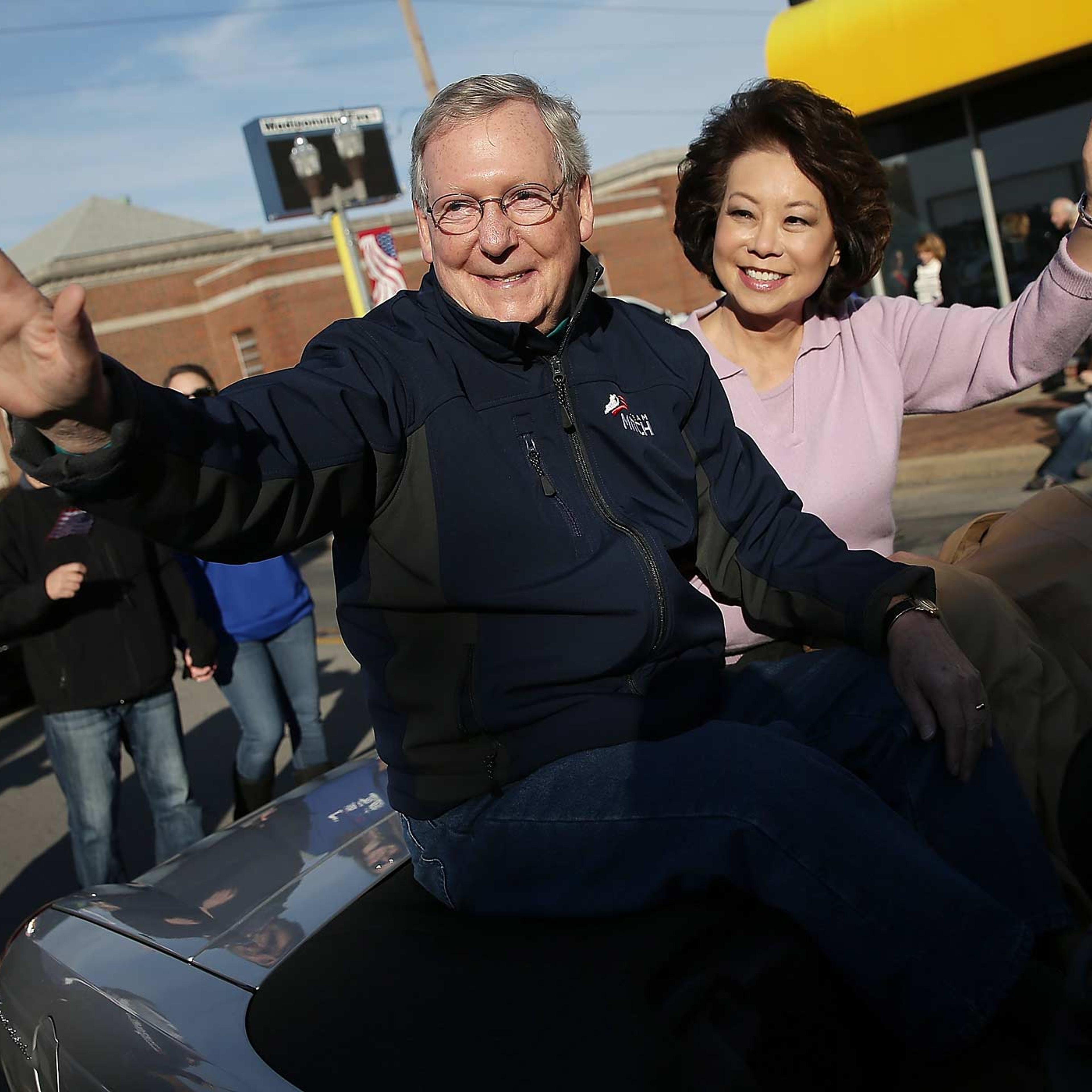 GOP Senate Candidate Mitch McConnell Marches In Veterans Day Parade