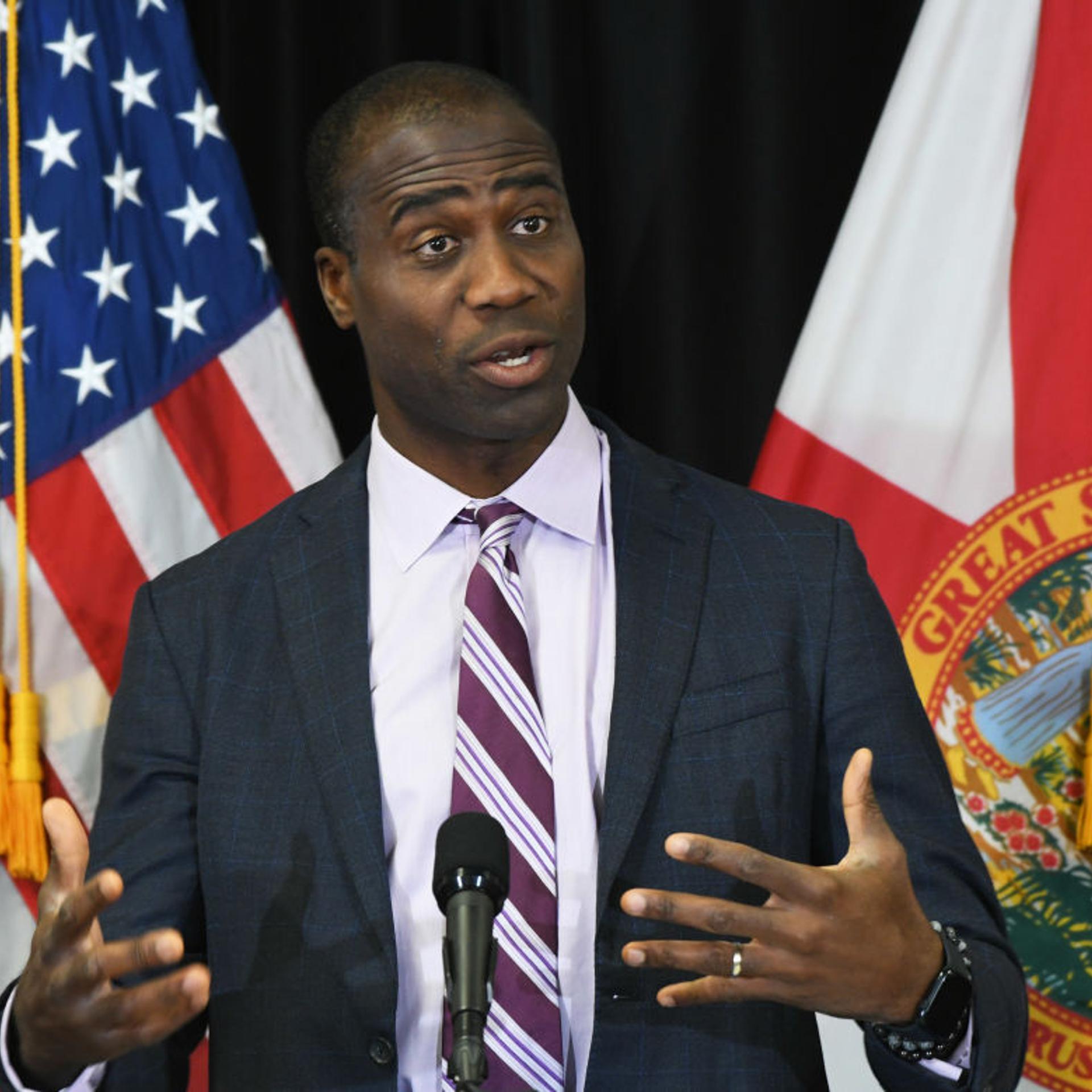 Florida Surgeon General Dr. Joseph Ladapo speaks at a press