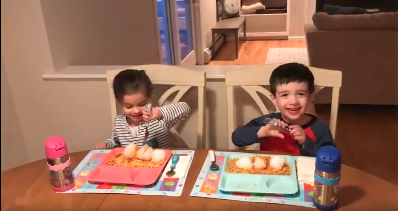 Kids eat snowballs and spaghetti for Jimmy Kimmel