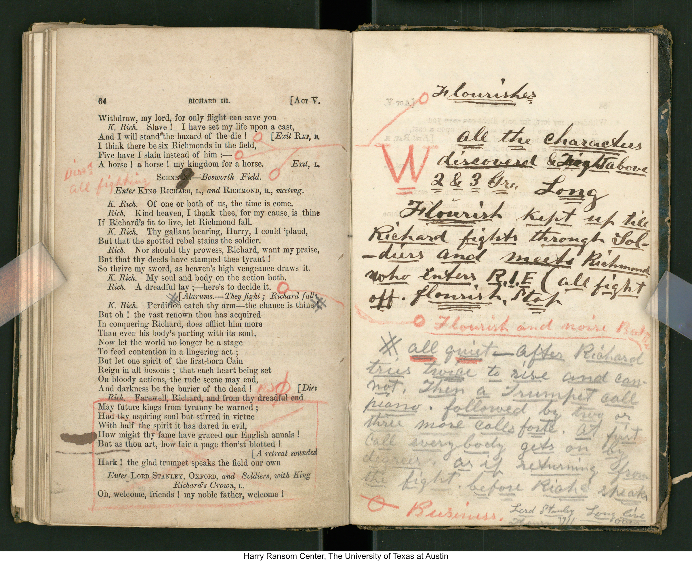 A page from Booth's promptbook