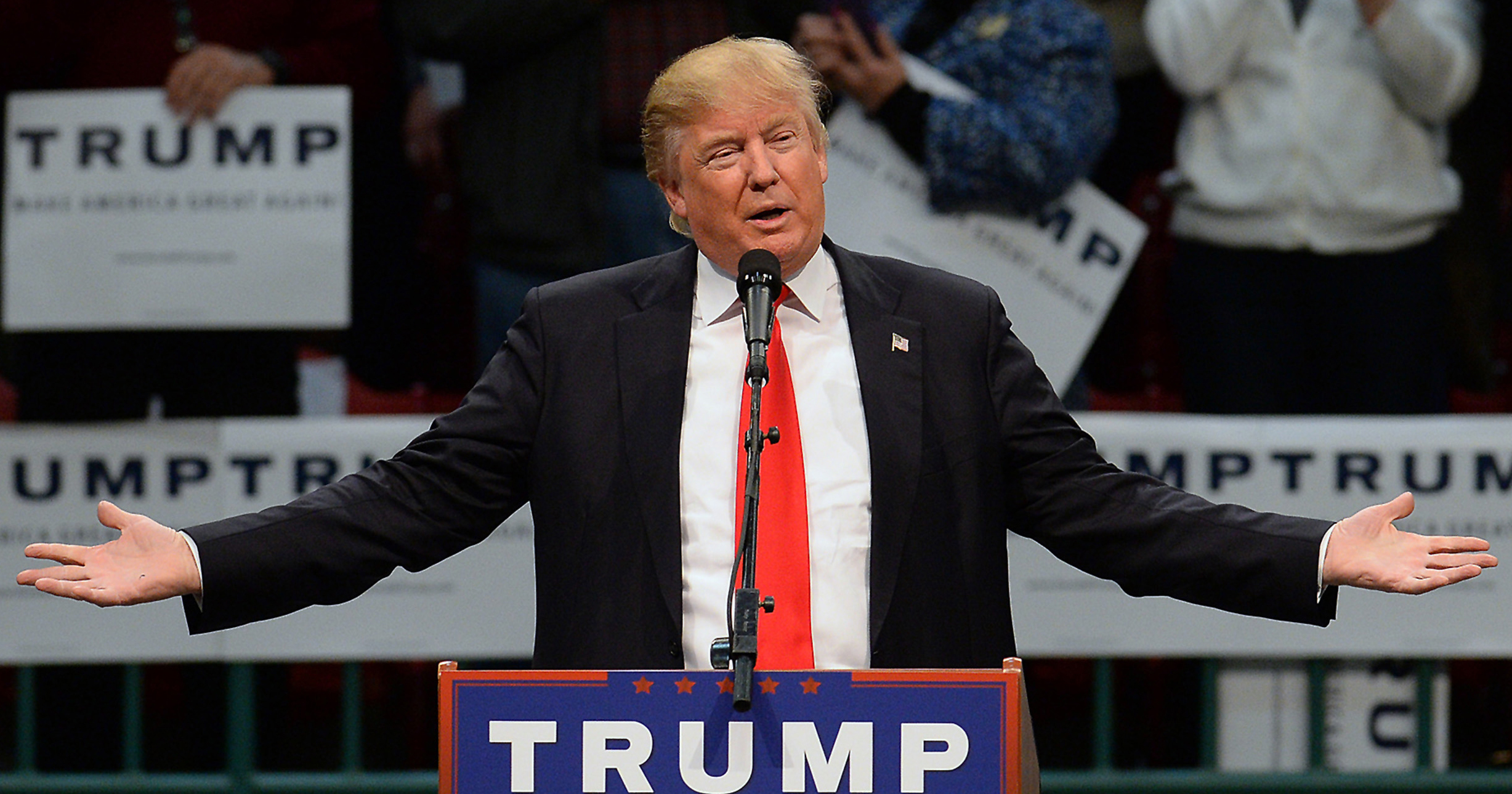 Donald Trump speaks to supporters during a rally on March 7, 2016 in Concord, N.C.