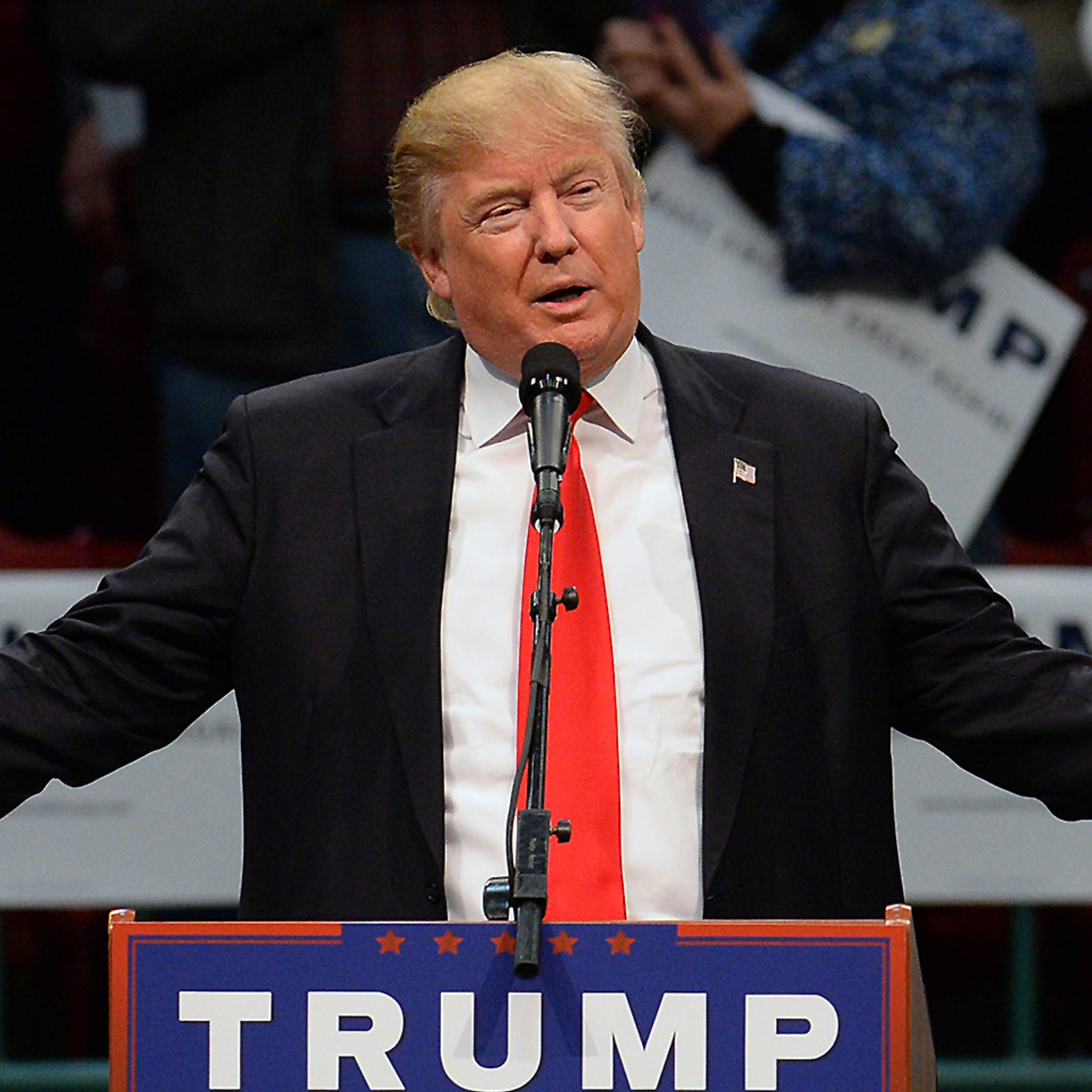 Donald Trump speaks to supporters during a rally on March 7, 2016 in Concord, N.C.