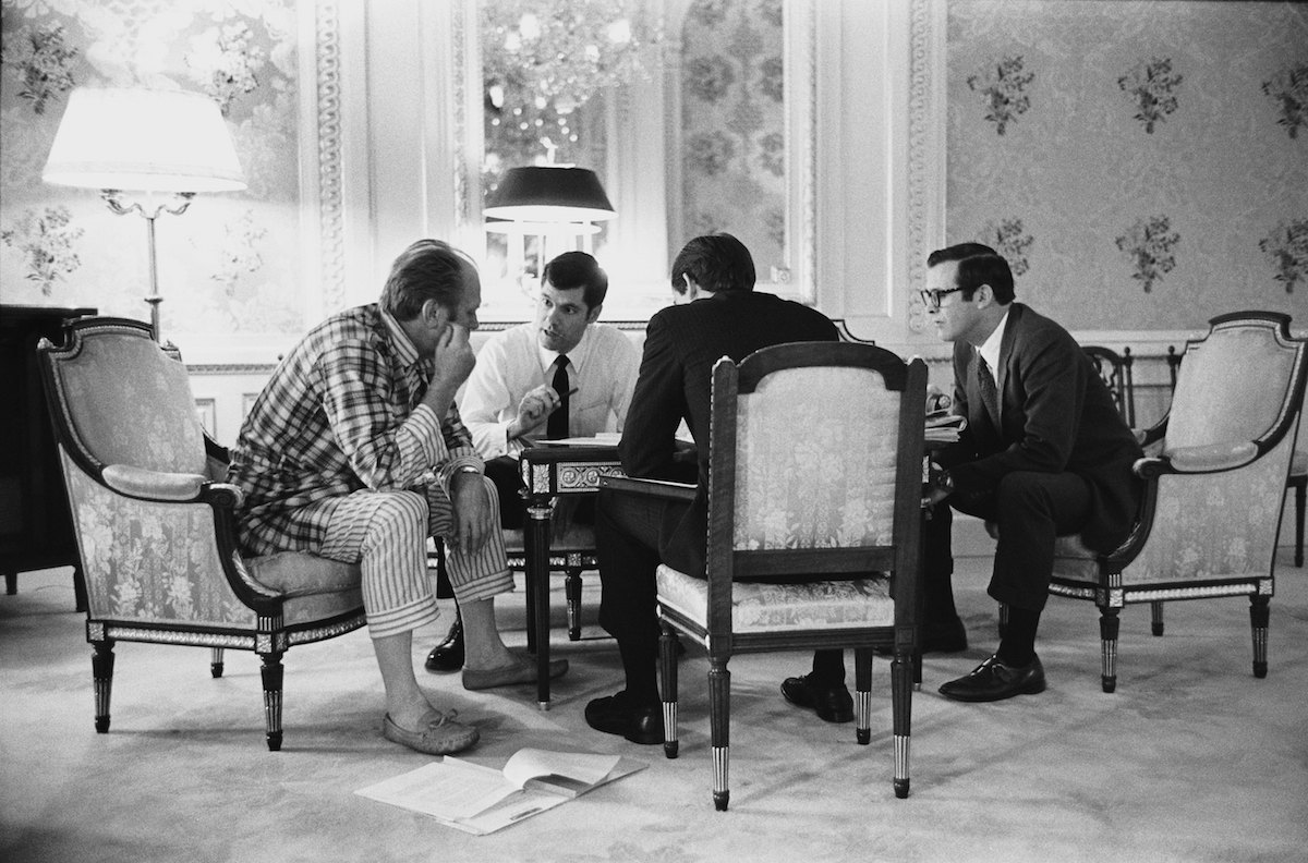 President Ford Meets With His Staff in Tokyo's Akasaka Palace State Guest House with his staff