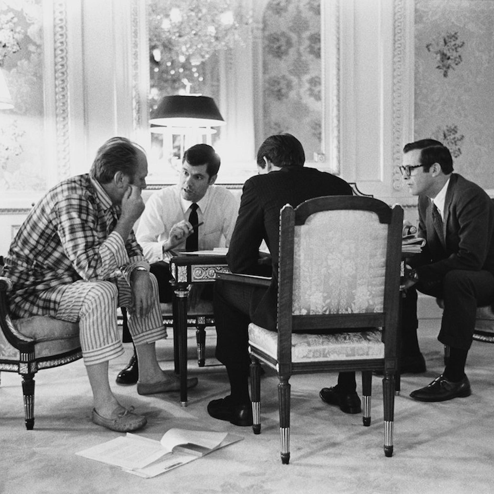 President Ford Meets With His Staff in Tokyo's Akasaka Palace State Guest House with his staff