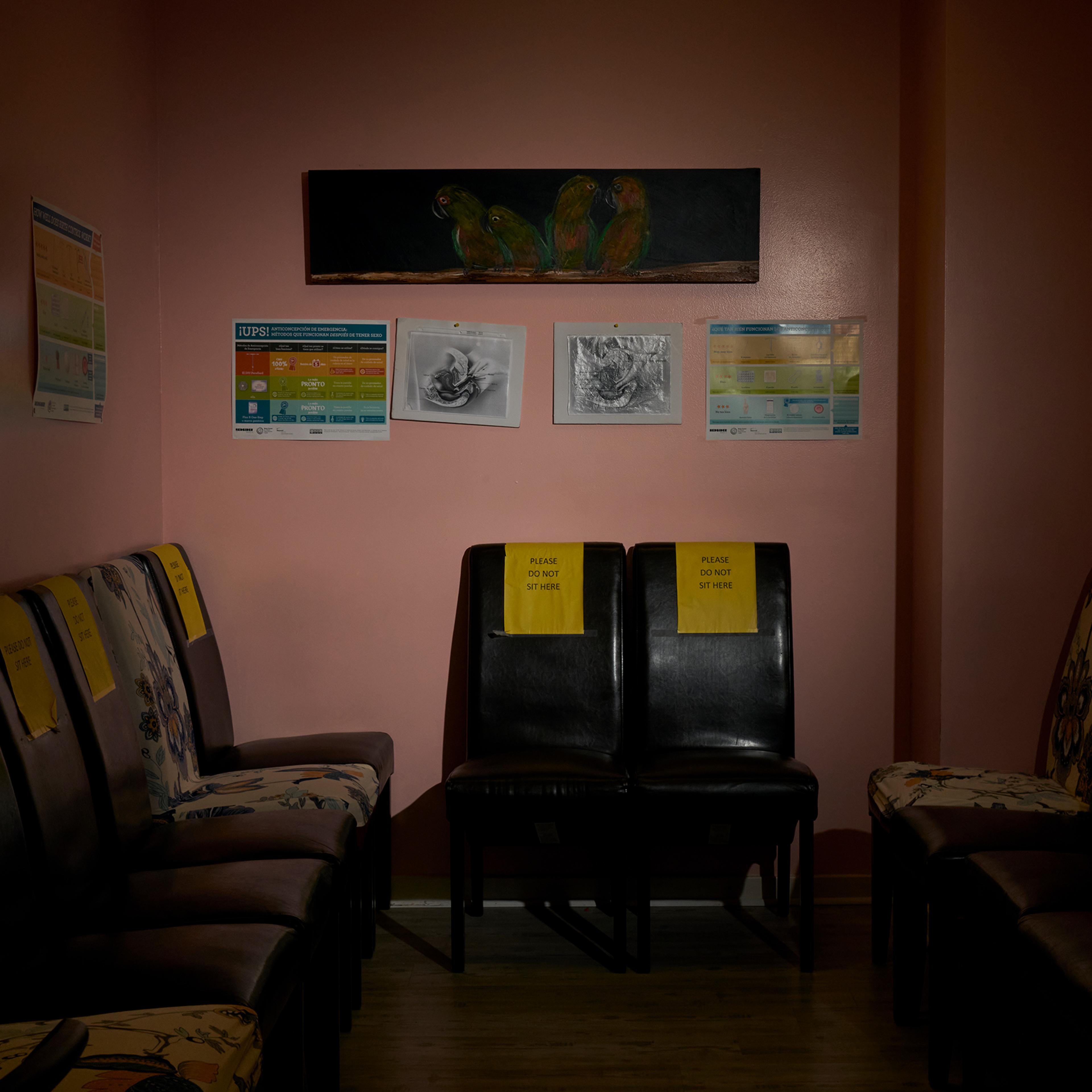 An empty waiting room inside the Jackson Women’s Health Organization on Oct. 29