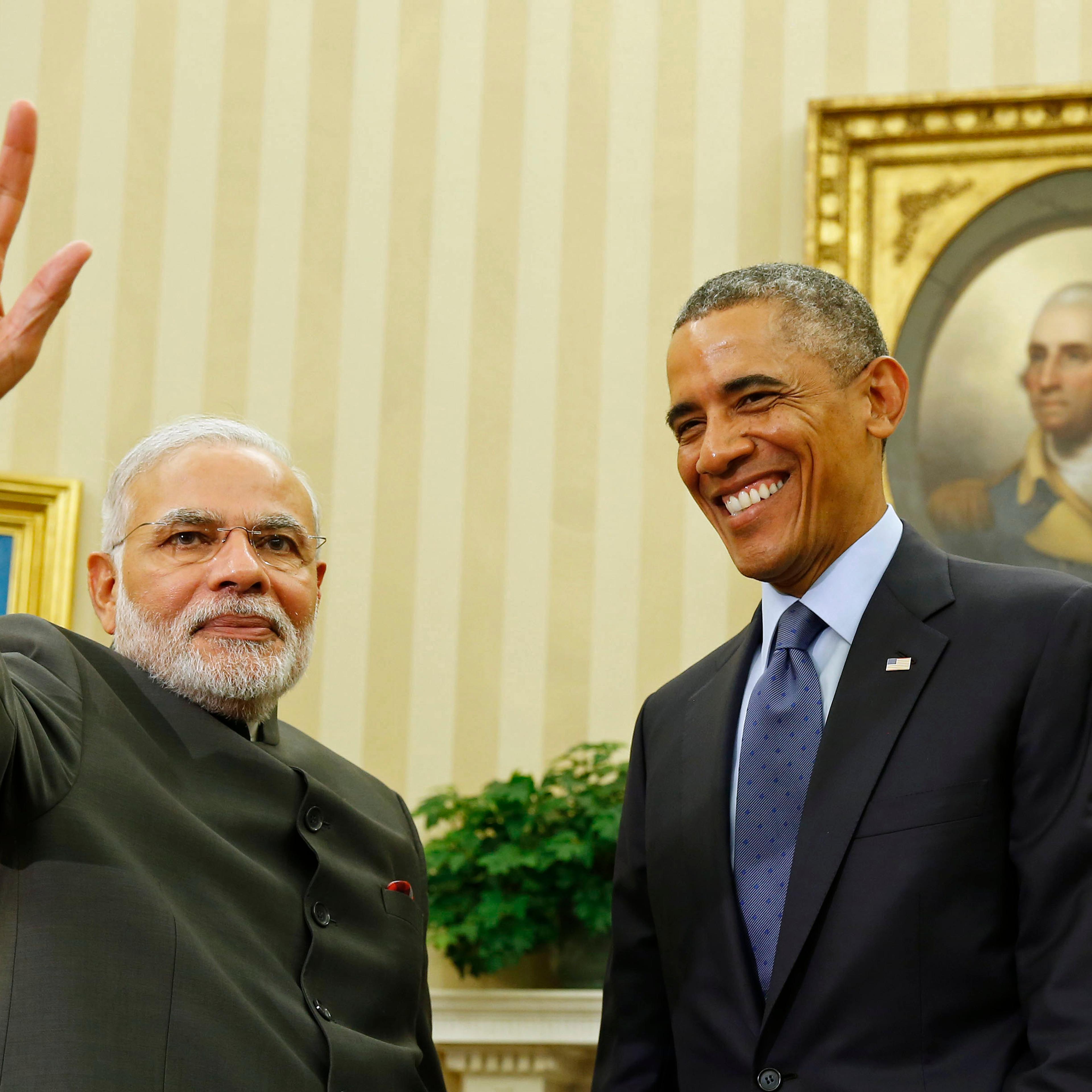 U.S. President Barack Obama hosts a meeting with India's PM Narendra Modi at the White House in Washington