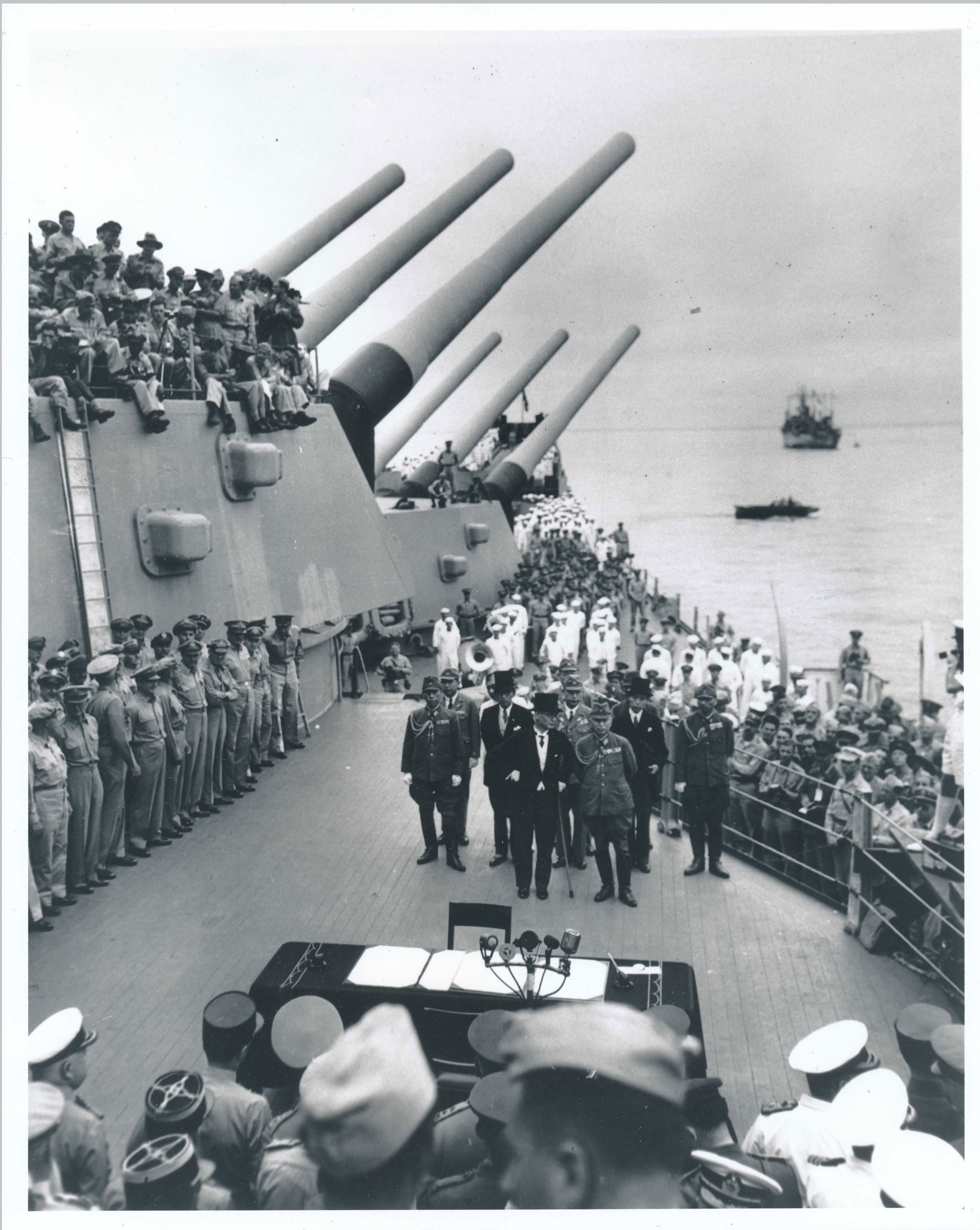 Japan surrenders on the USS Missouri on September 2, 1945