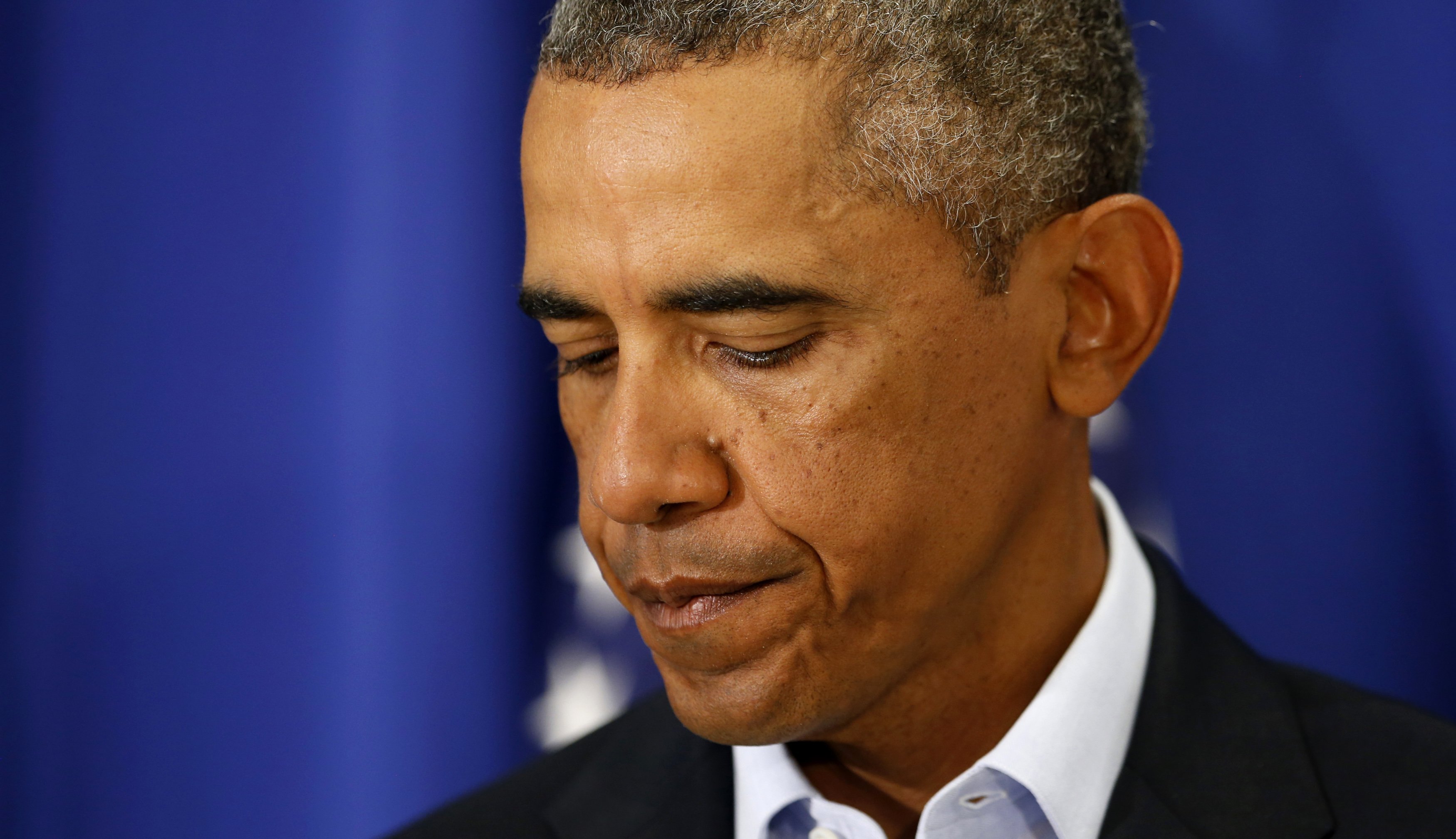 U.S. President Barack Obama delivers a statement from Martha's Vineyard