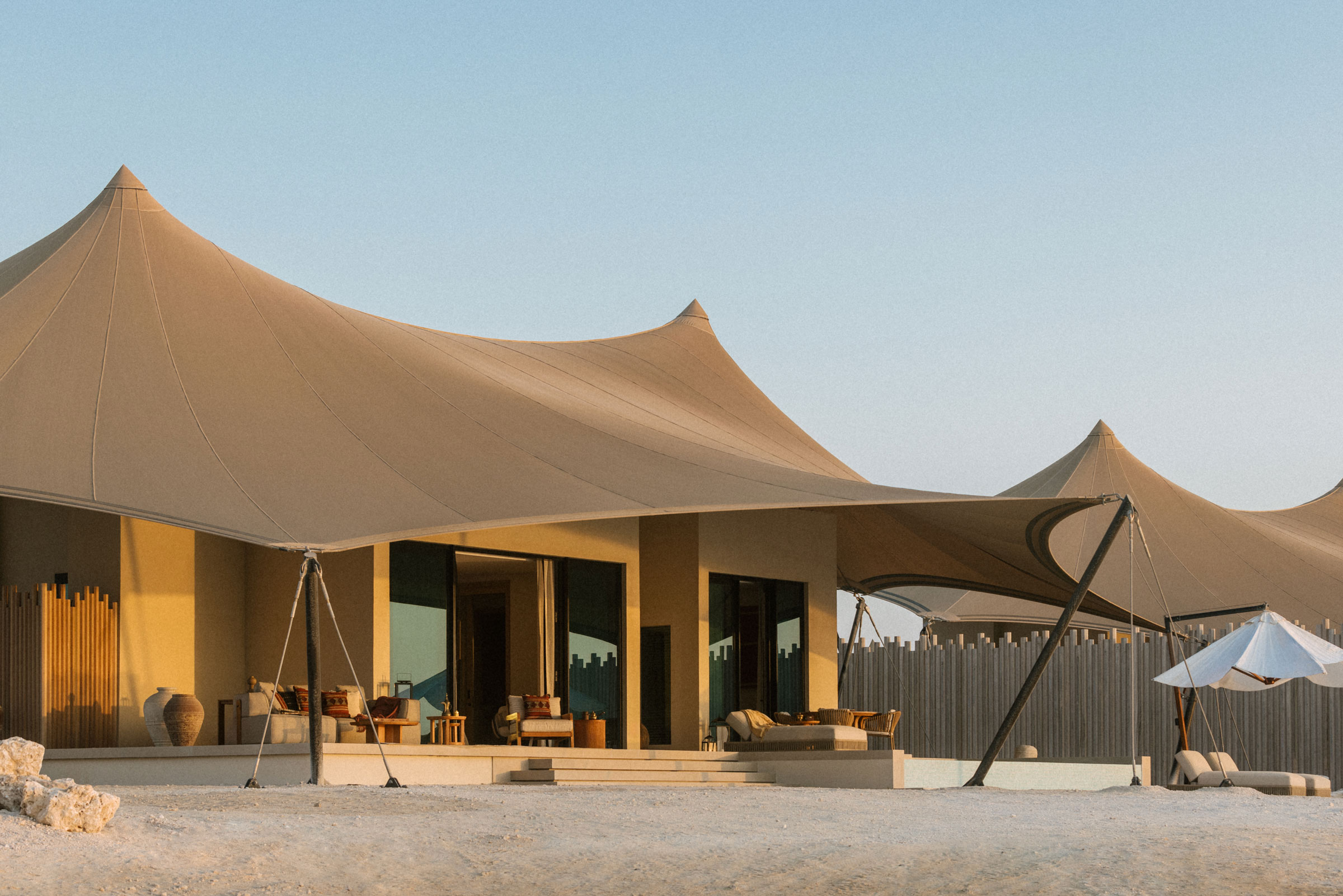 Tented accommodations at Our Habitas Ras Abrouq