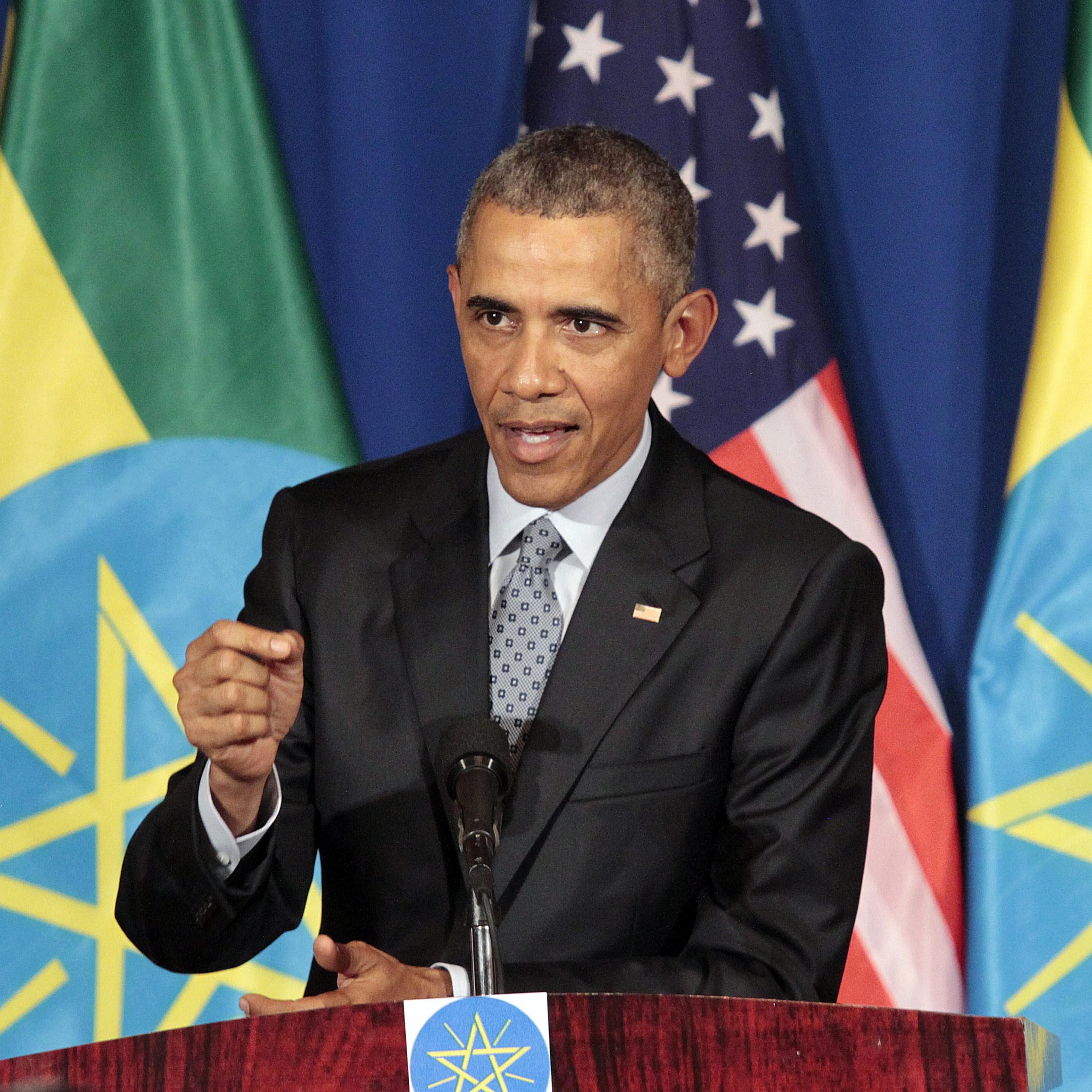 President Barrack Obama speaks during a joint news conference at the National Palace in Addis Ababa, Ethiopia on July 27. 2015.