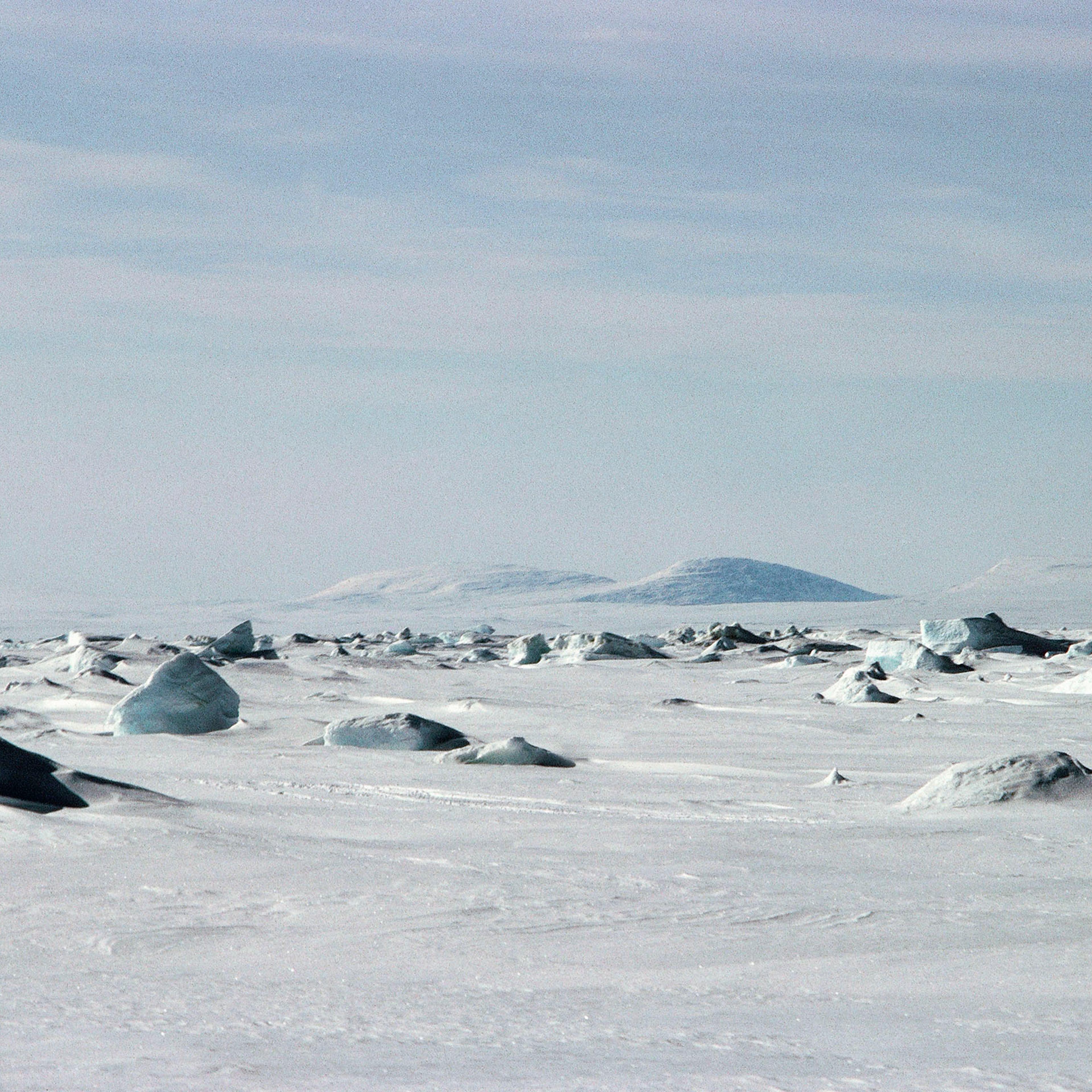 Glacier, Fury and Hecla Strait between Baffin Island and the Melville Peninsula, Canada.