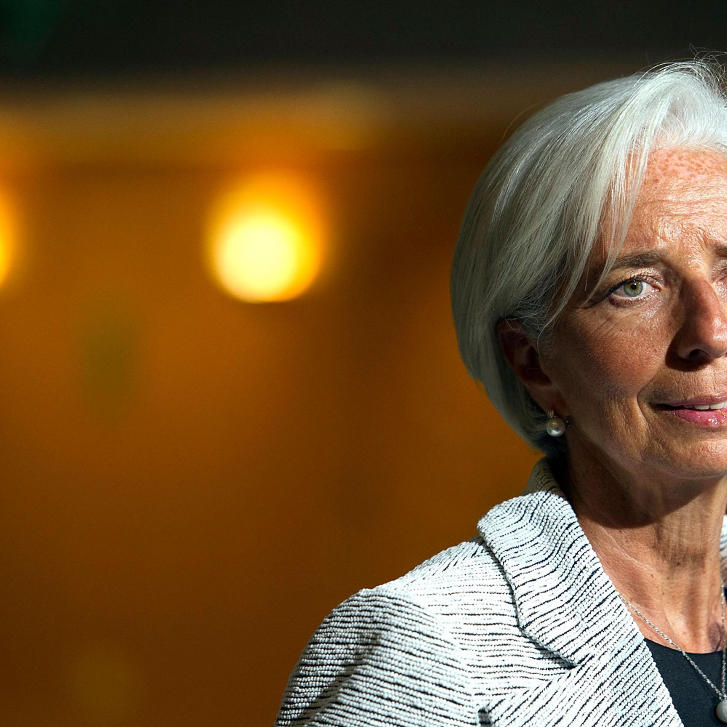 International Monetary Fund Managing Director Christine Lagarde makes a statement about sanctions leveled against Russia, during a news conference following an IMF Executive Board meeting at IMF Headquarters in Washington, April 30, 2014.