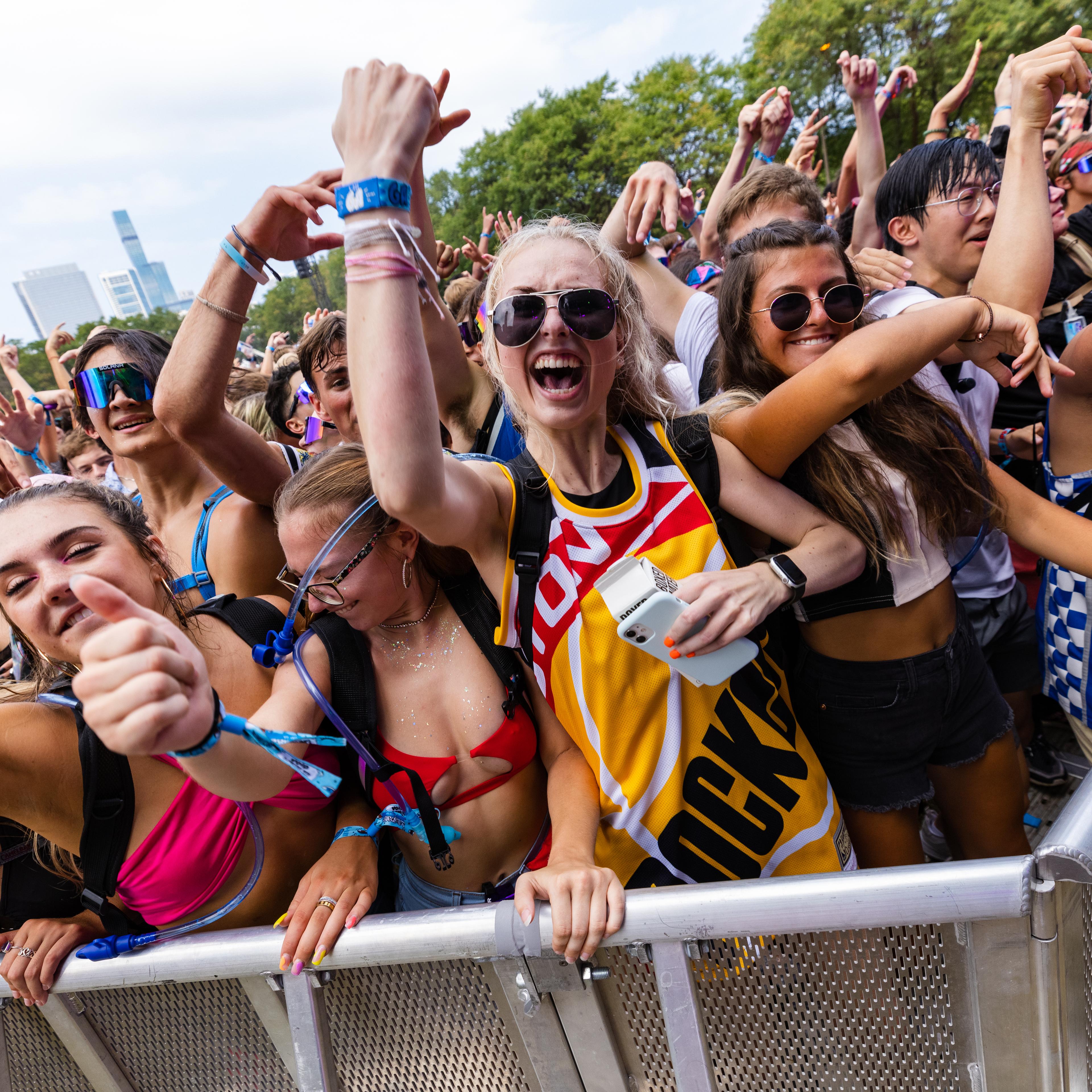 Fans at the first day of Lollapalooza 2021 in Chicago.