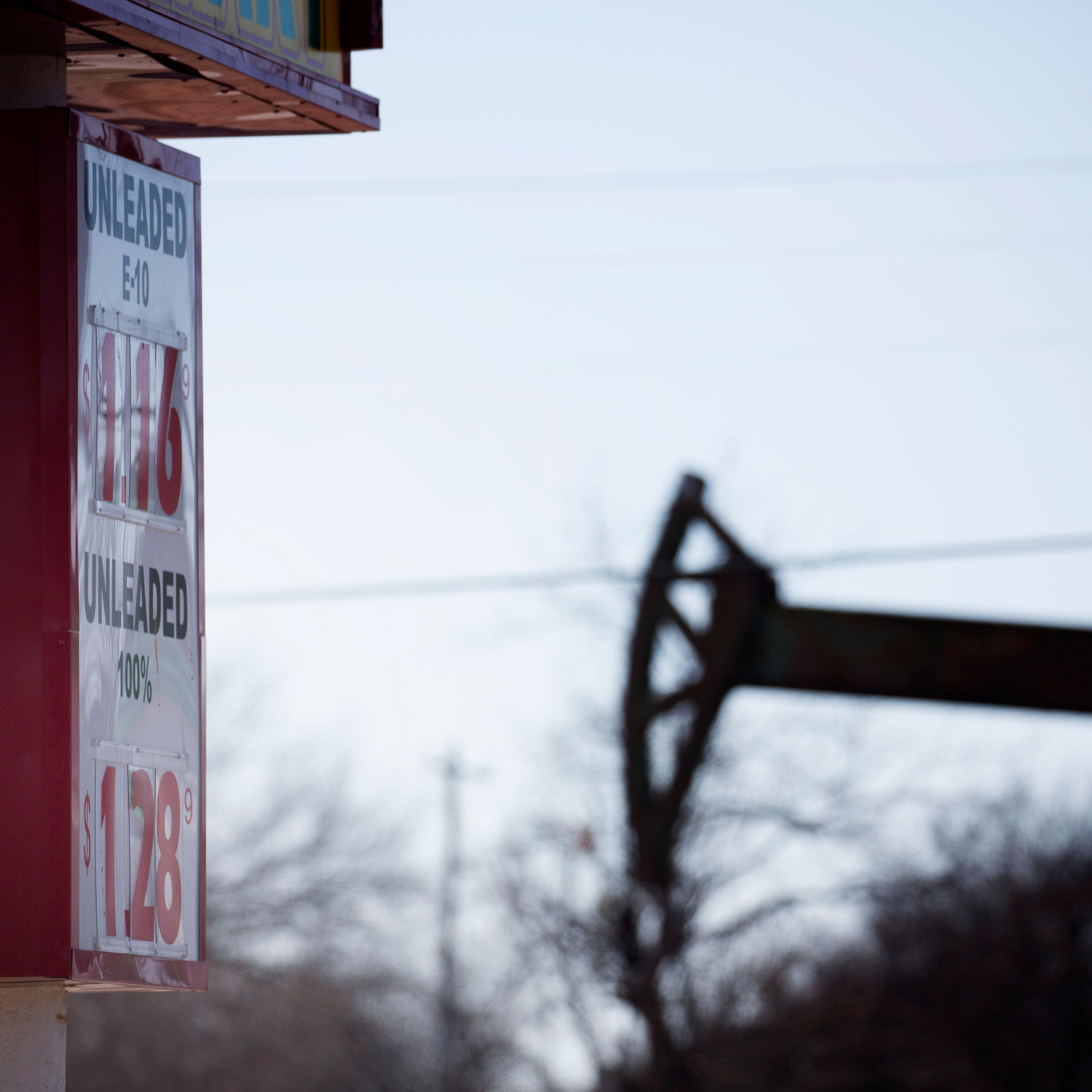 A gas station, near an oil well pumper, was selling gas for $1.16 a gallon February 12, 2016 in Oklahoma City, Oklahoma.