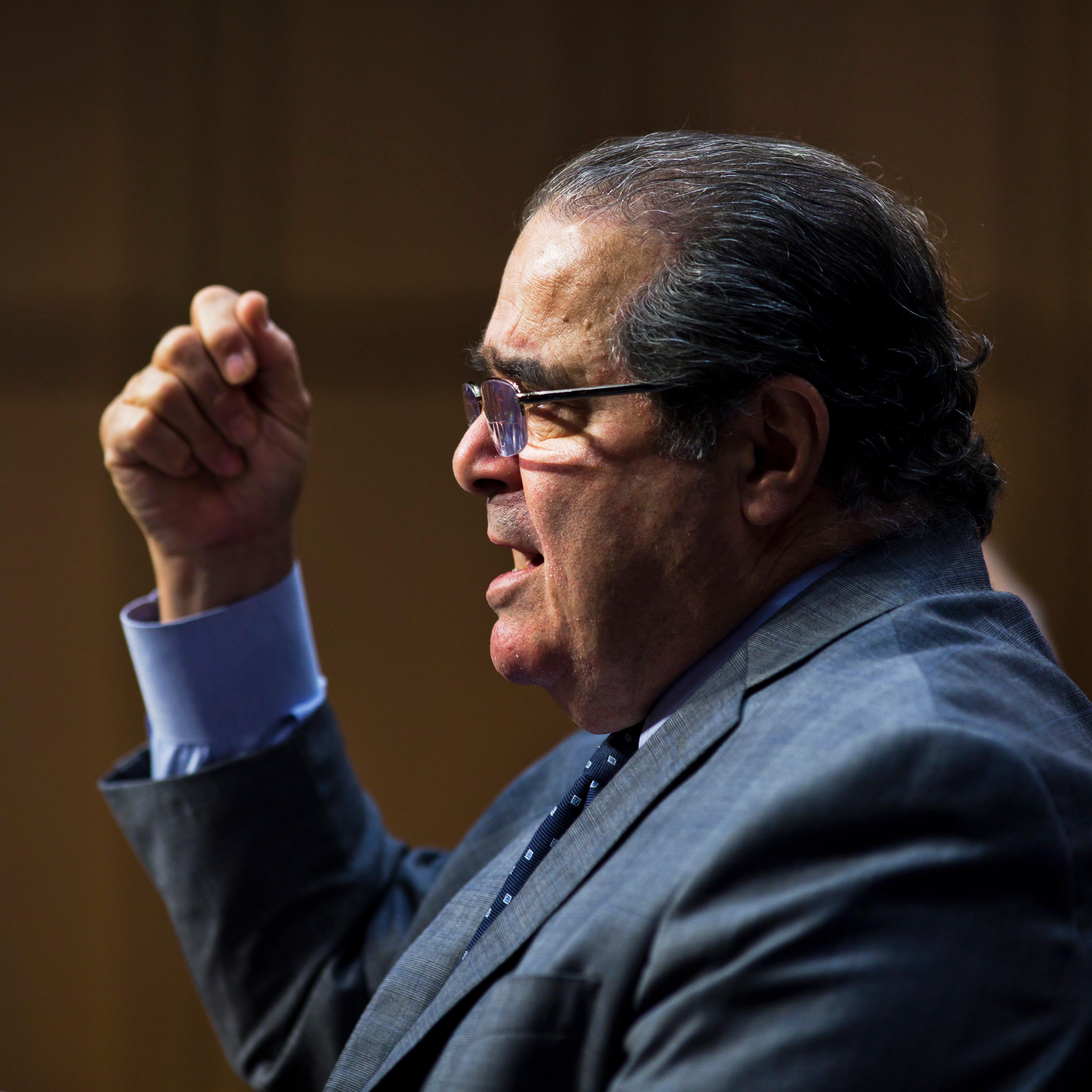 This Oct. 5, 2011 photo shows Supreme Court Justice Antonin Scalia on Capitol Hill in Washington.