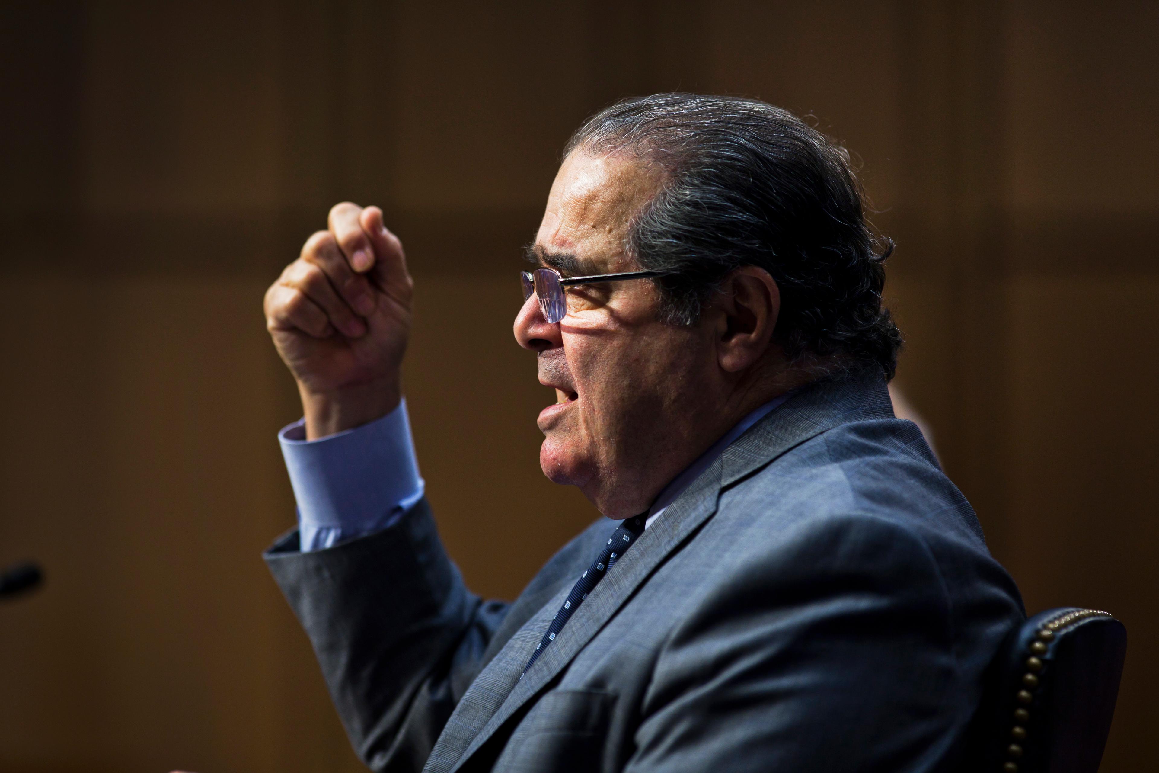 This Oct. 5, 2011 photo shows Supreme Court Justice Antonin Scalia on Capitol Hill in Washington.