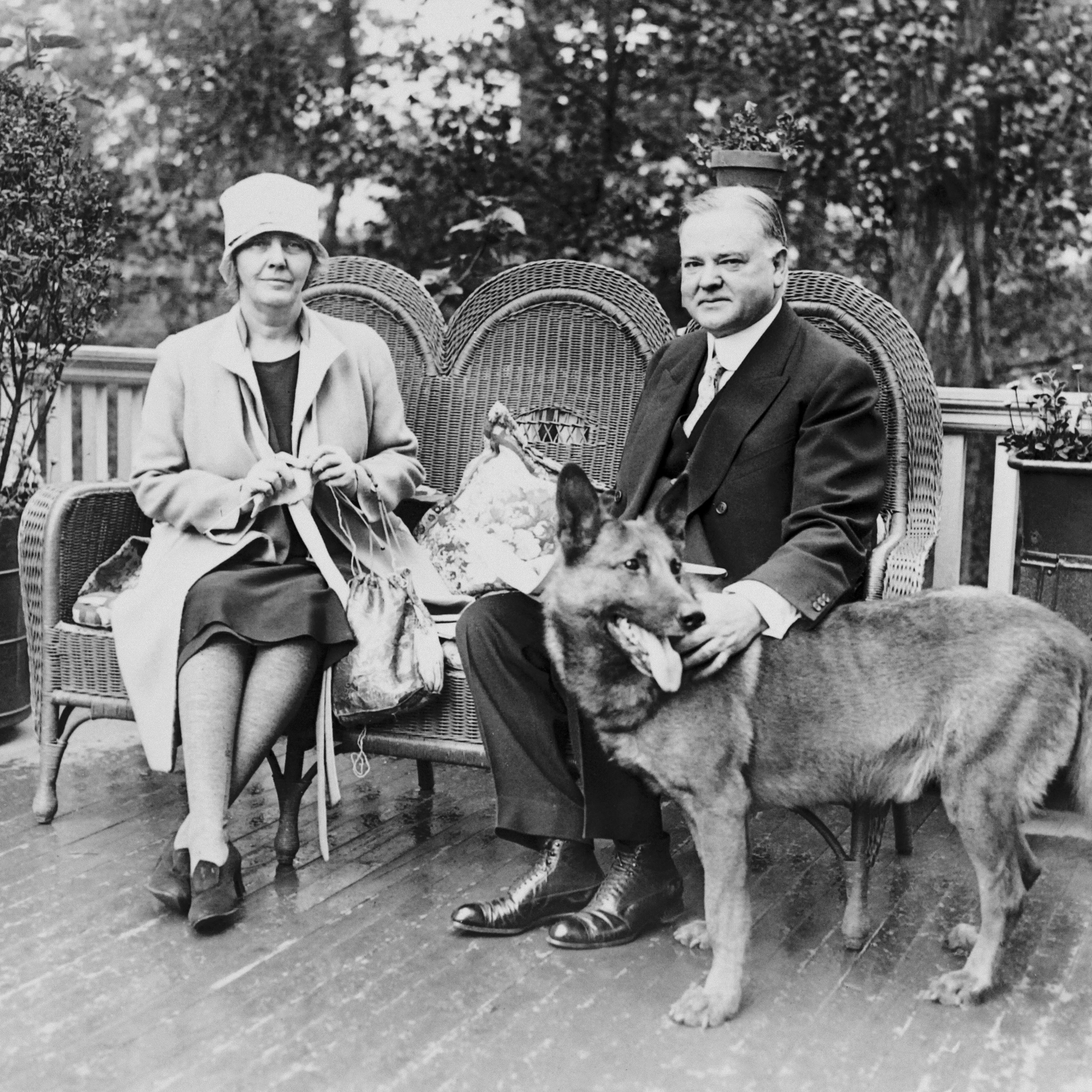 Herbert Hoover and wife Lou Henry in their estate