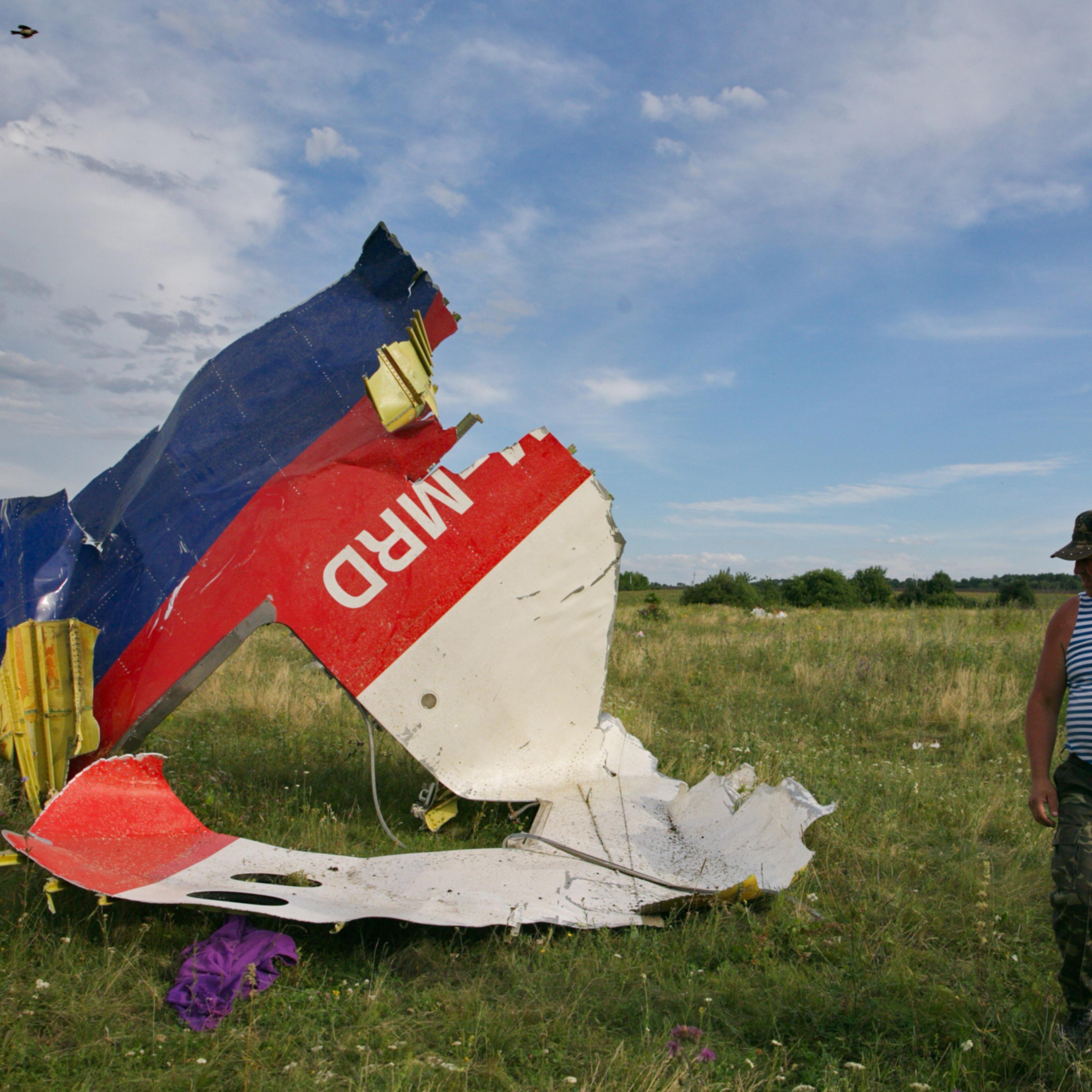 A pro-Russian separatist seen at the crash site of a Malaysia Airlines Flight 17, near the village of Grabovo, July 23, 2014.