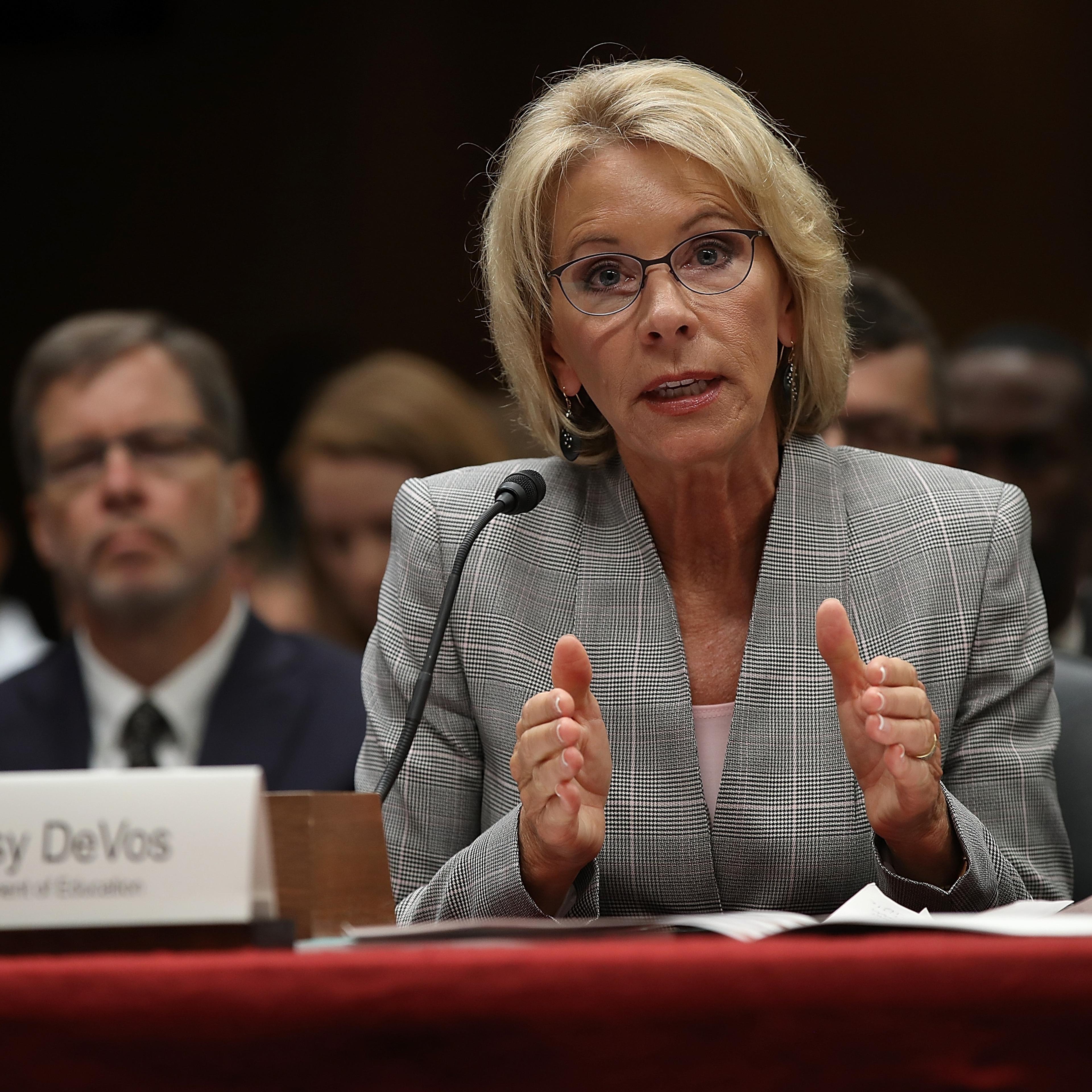 Education Secretary Betsy DeVos Testifies To Senate Hearing On Budget Of Department