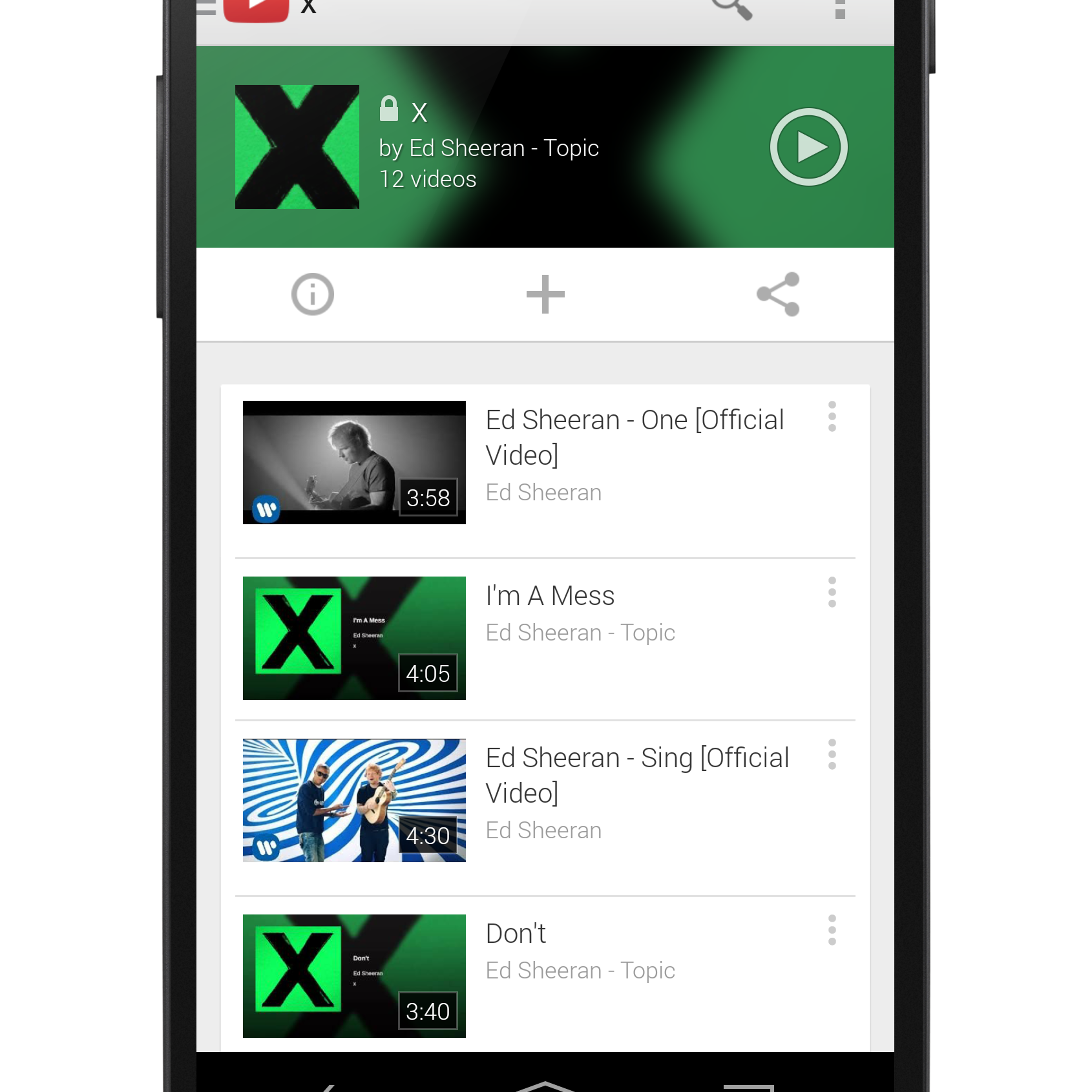 The new version of YouTube's app allows users to view full albums and artist discographies
