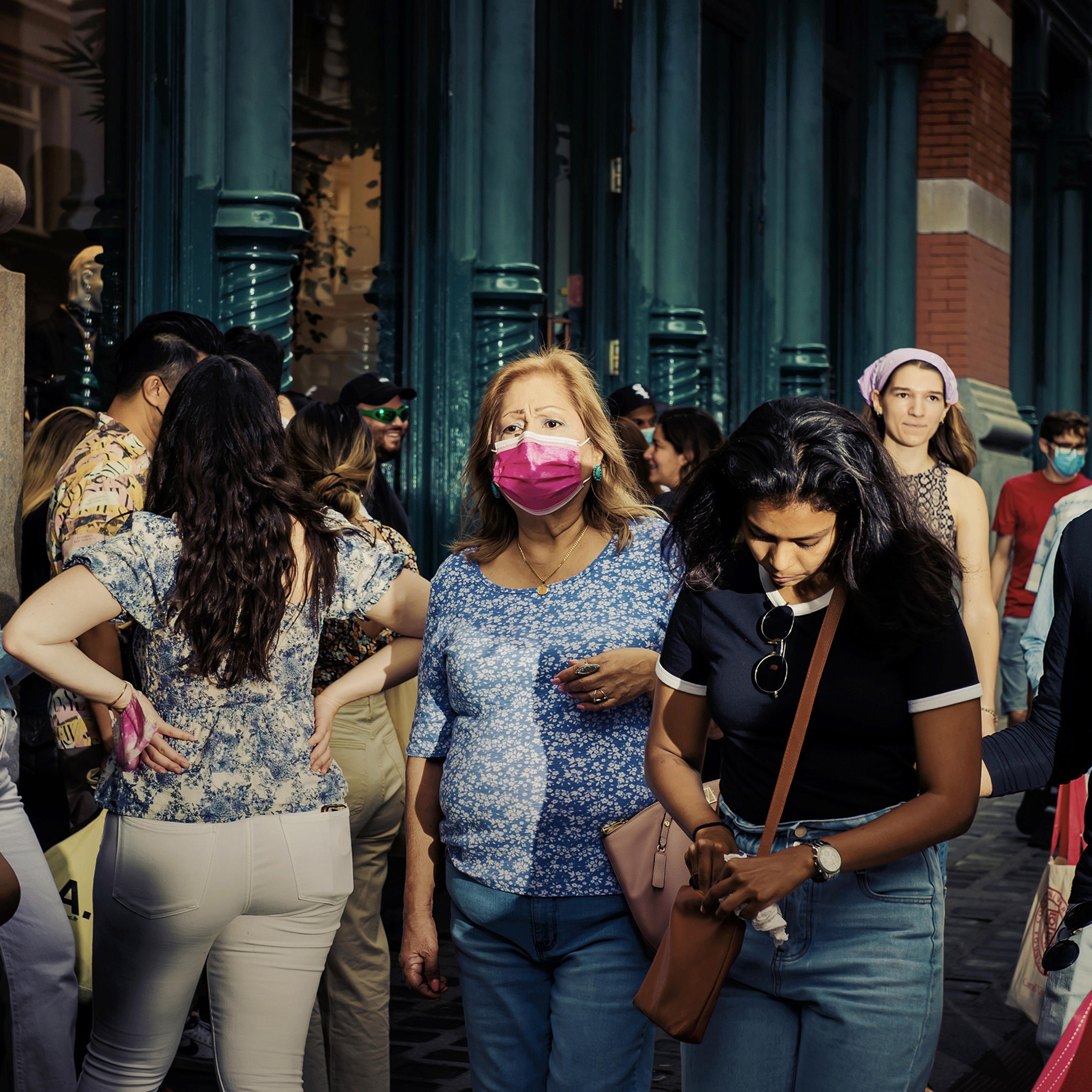 Pedestrians in New York City on Aug. 2, as the COVID-19 Delta variant continues to spread across the U.S.