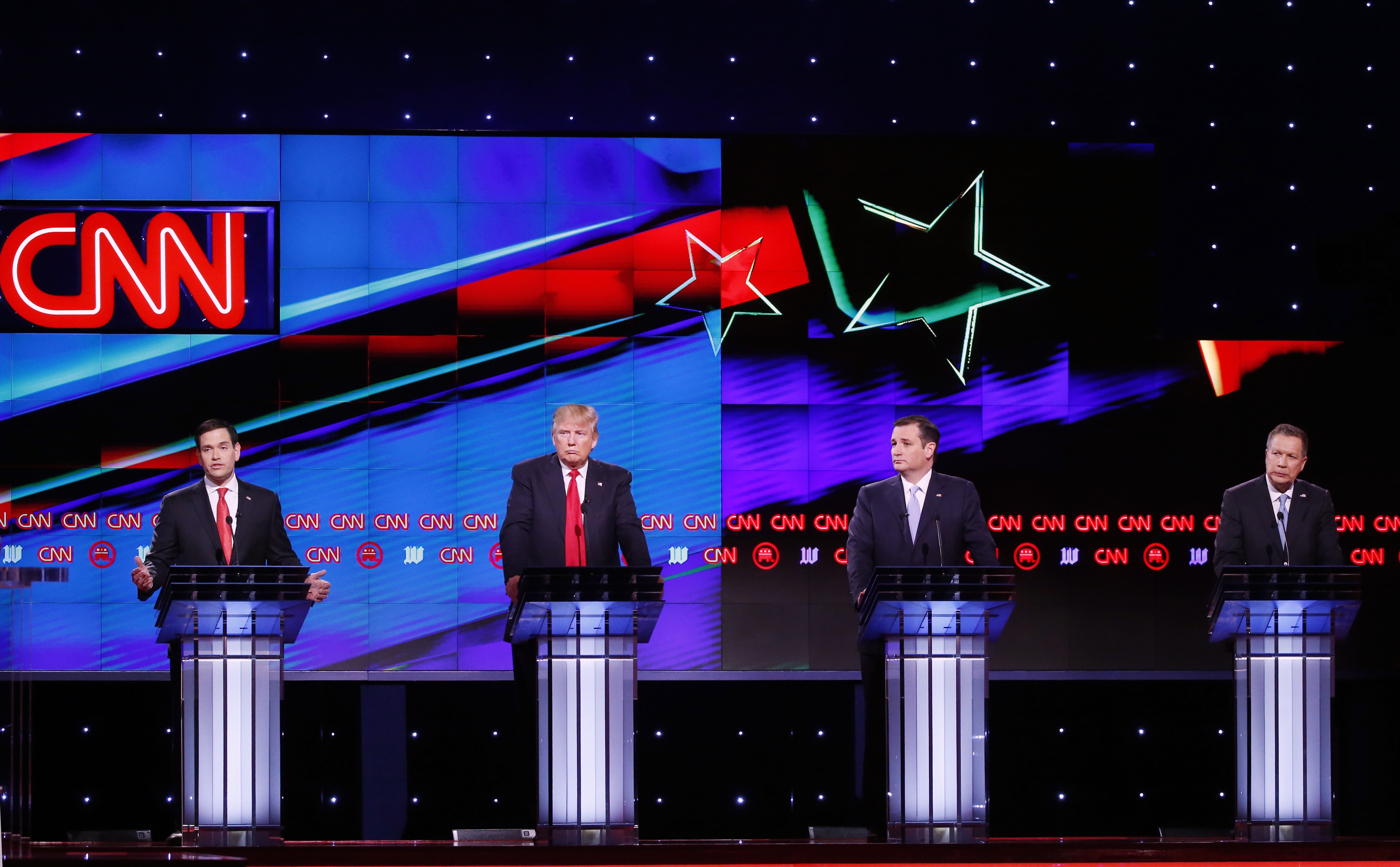 Marco Rubio, Donald Trump, John Kasich, Ted Cruz