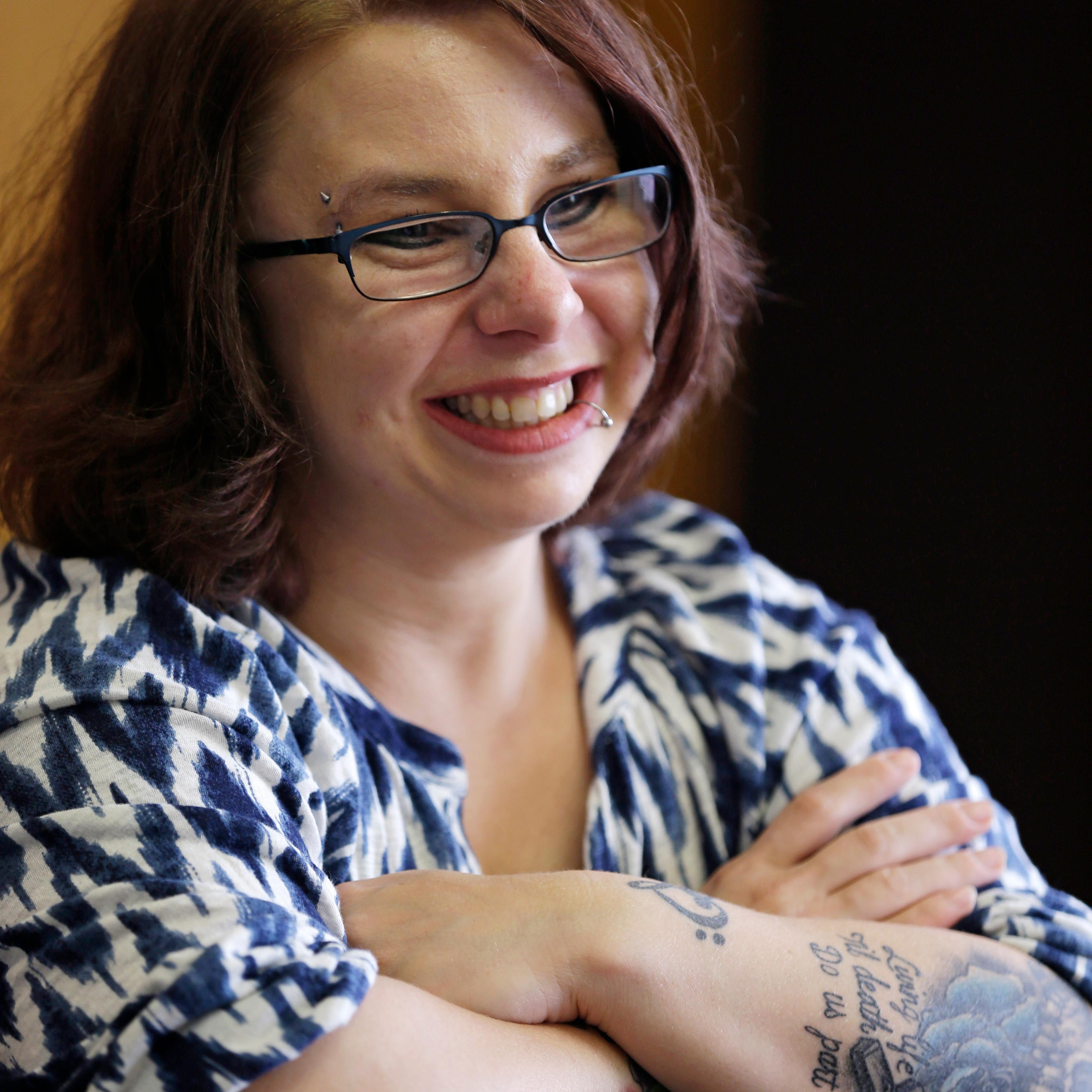 Michelle Knight smiles during an interview in Cleveland on June 26, 2014.