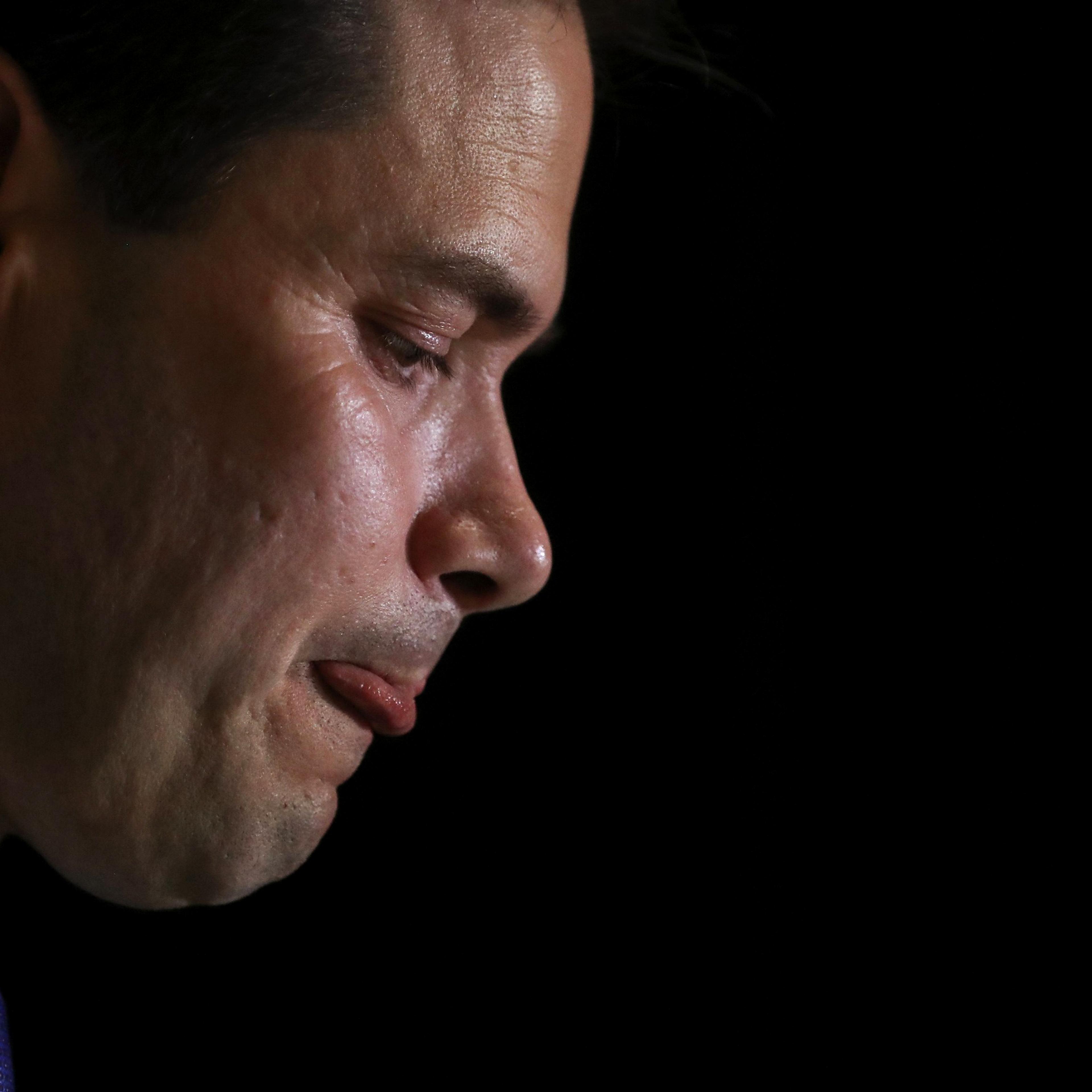 Republican presidential candidate, Florida Sen. Marco Rubio announces the suspension of his presidential campaign during a rally in Miami on March 15, 2016.