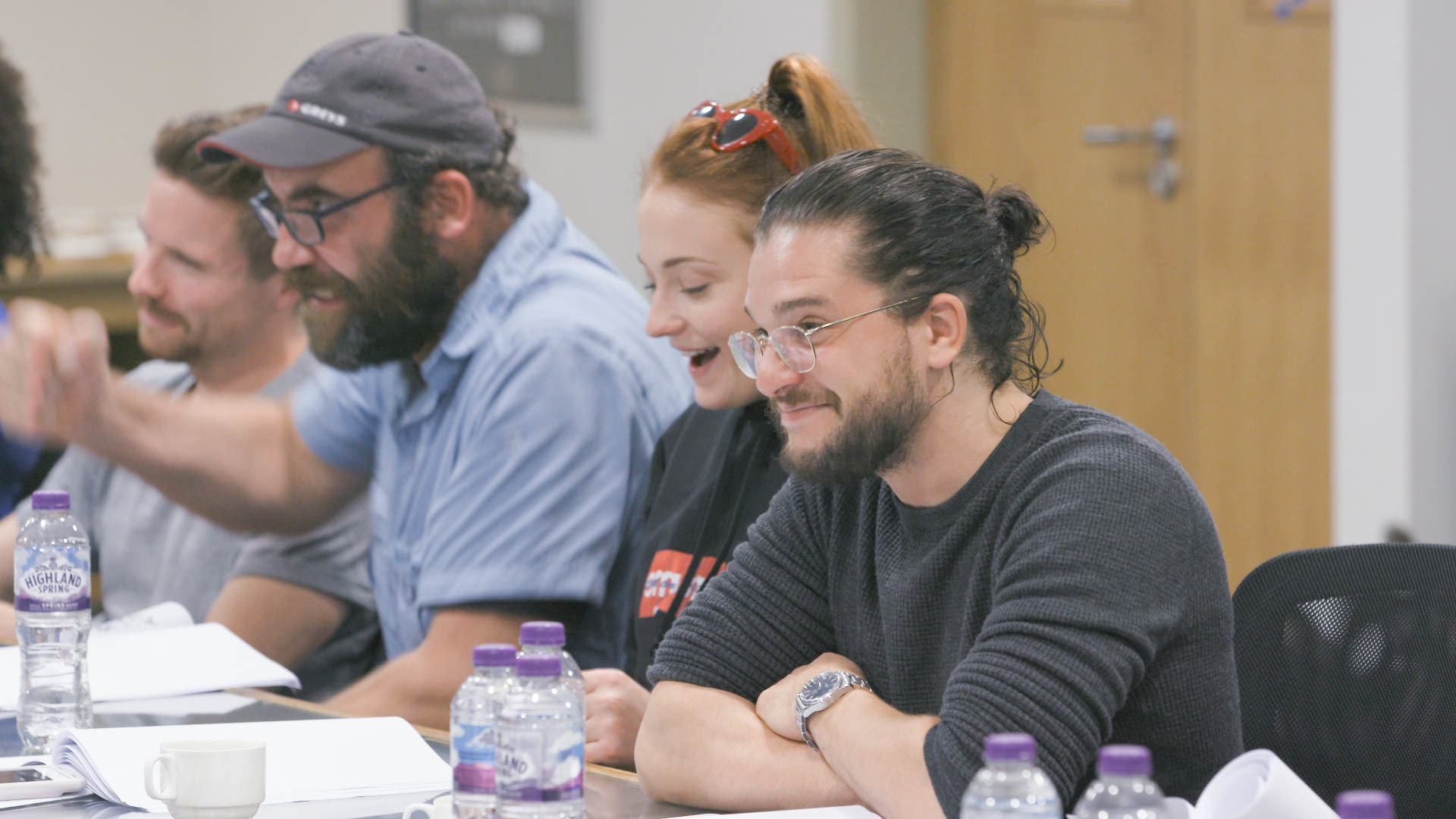 Daniel Portman, Rory McCann, Sophie Turner and Kit Harington in HBO's 'Game of Thrones' documentary. 