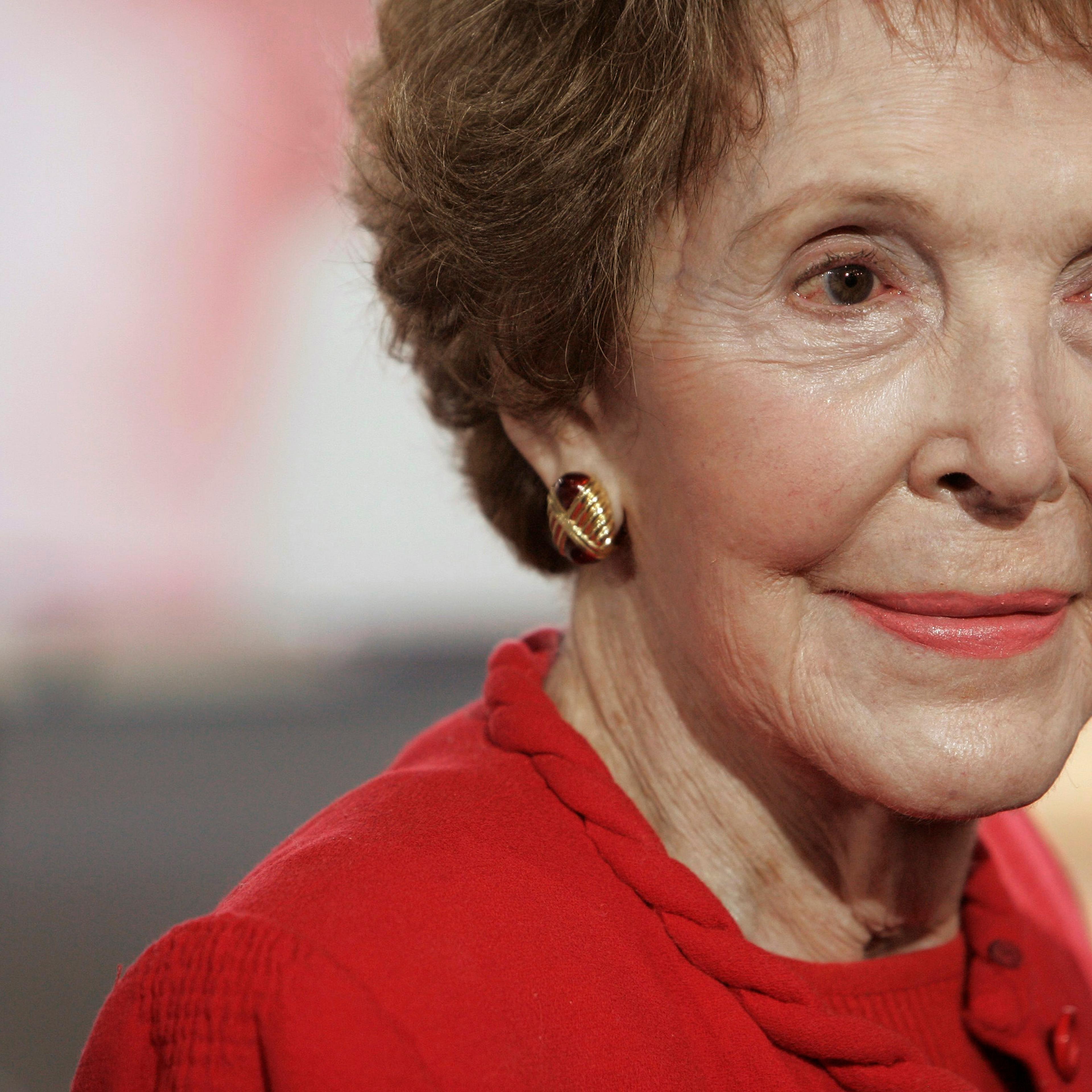 Former first lady Nancy Reagan at the CNN/Los Angeles Times Republican presidential debate at Ronald Reagan Presidential Library in Simi Valley