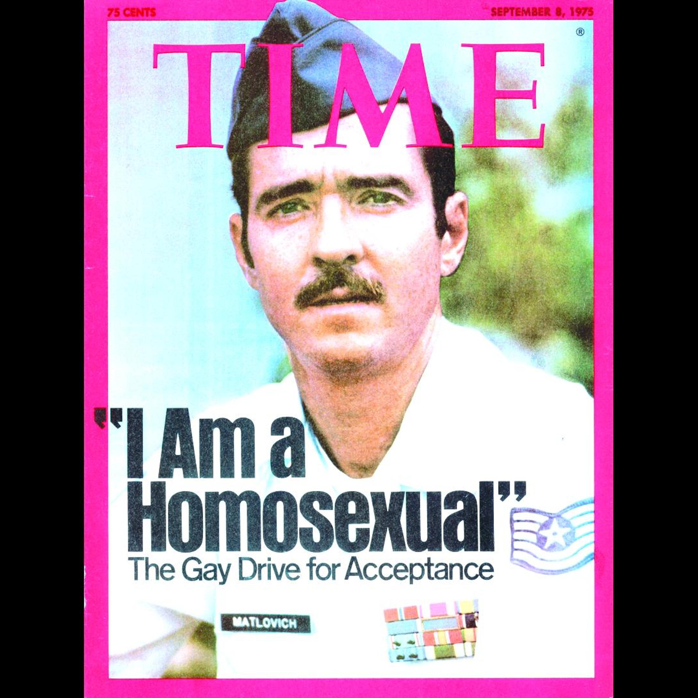 A still from Serving in Secret: Love, Country, and Don’t Ask, Don’t Tell showing the Sept. 8, 1975 cover of TIME