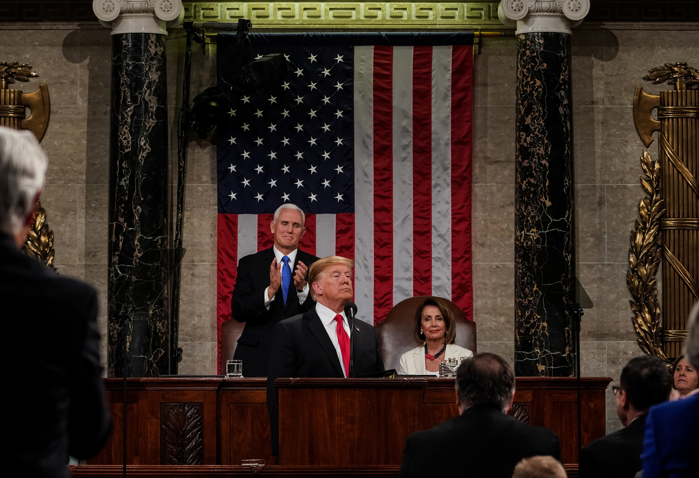 President Trump faced a newly empowered Democratic opposition when he delivered the State of the Union address at the Capitol on Feb. 5