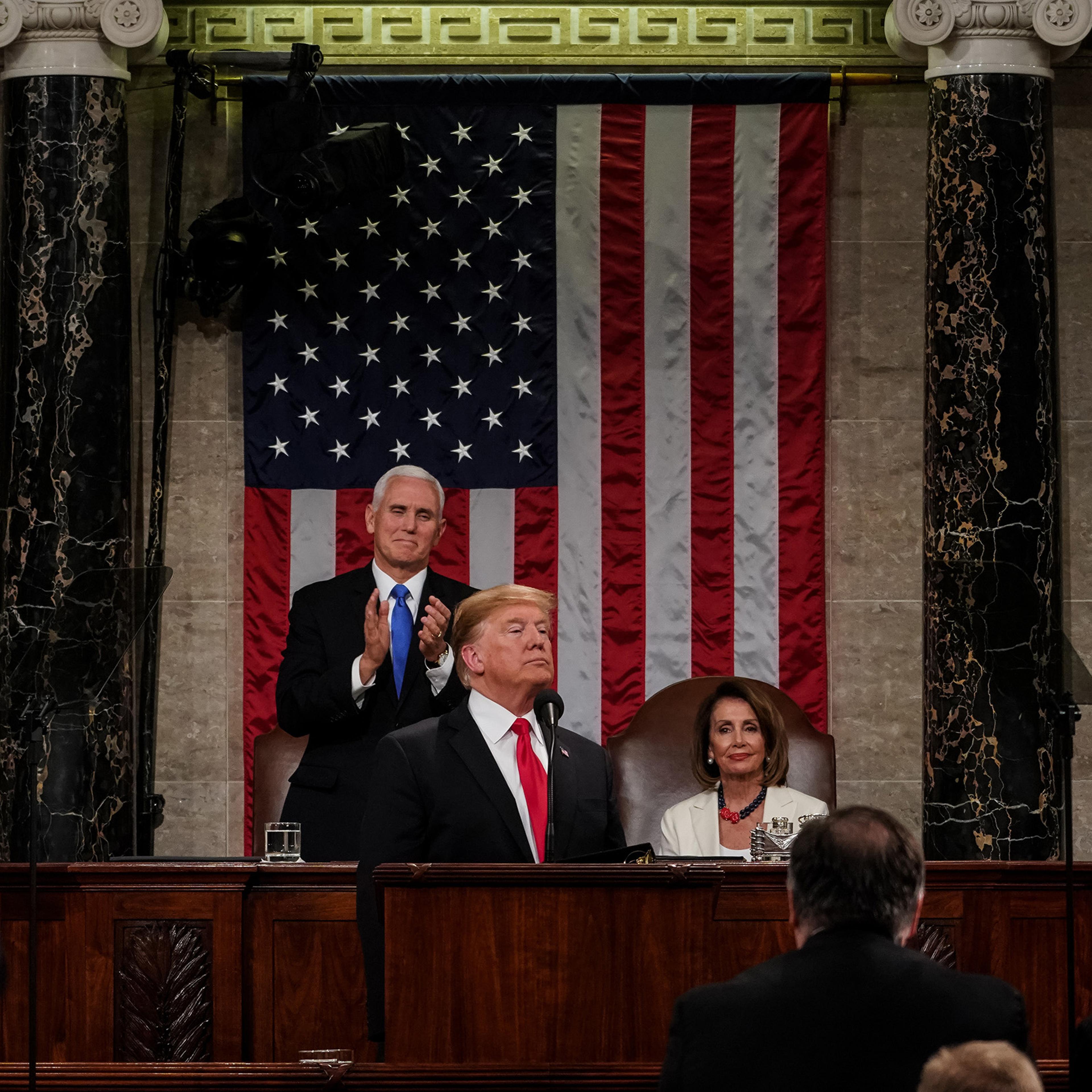 President Trump faced a newly empowered Democratic opposition when he delivered the State of the Union address at the Capitol on Feb. 5