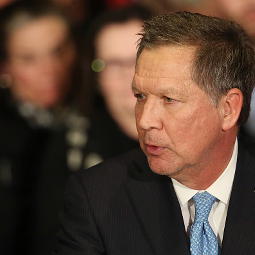 Republican presidential candidate Ohio Governor John Kasich speaks at a campaign gathering with supporters upon placing second place in the New Hampshire republican primary on February 9, 2016 in Concord, New Hampshire.