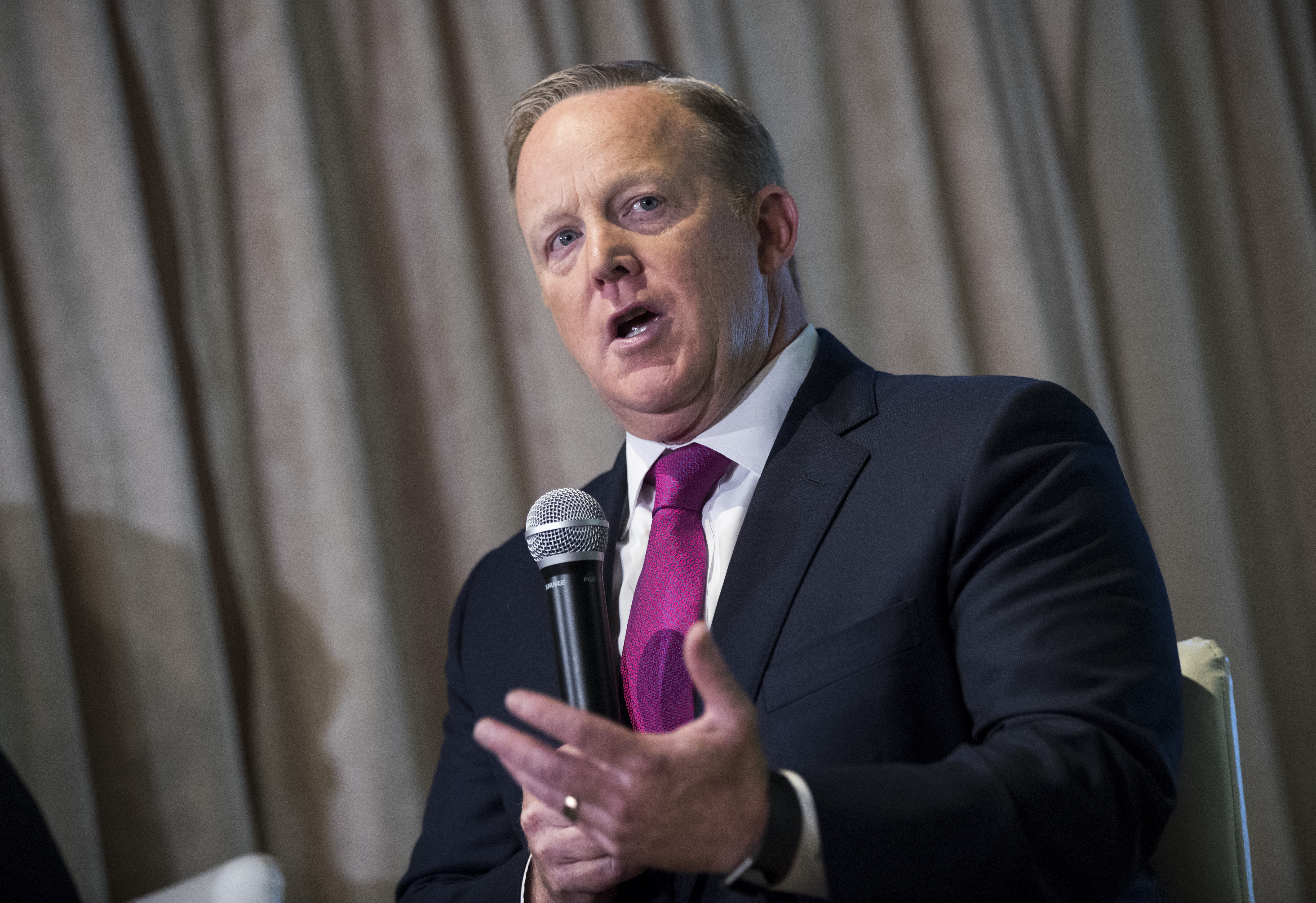 Sean Spicer Appears At Madame Tussaud's Unveil Of Melania Trump Wax Figure