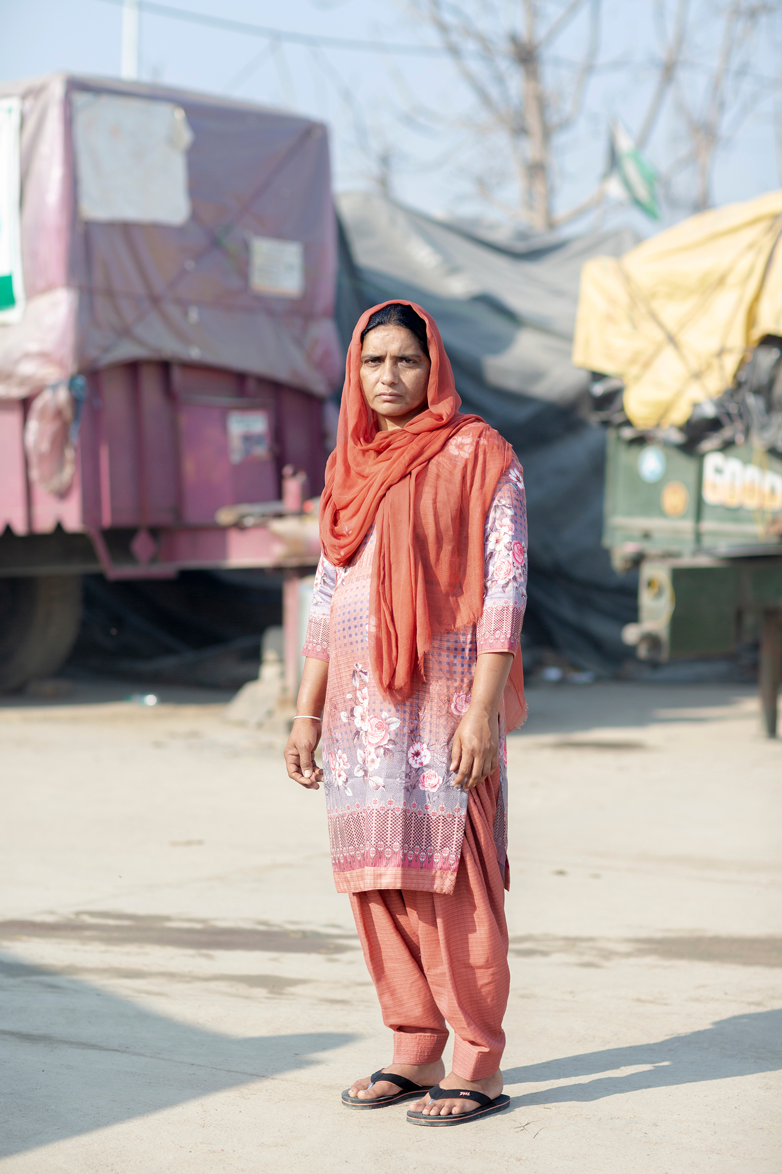 Amandeep Kaur, 41, from Talwandi, Punjab, works as a community health worker as well as a farmer to support her two daughters. Her husband died by suicide five years ago; because she did not know her rights, she didn’t receive government compensation given to families of farmers who die by suicide. The new laws, she says, “will kill us, will destroy what little we have. How am I going to negotiate with businessmen?” 