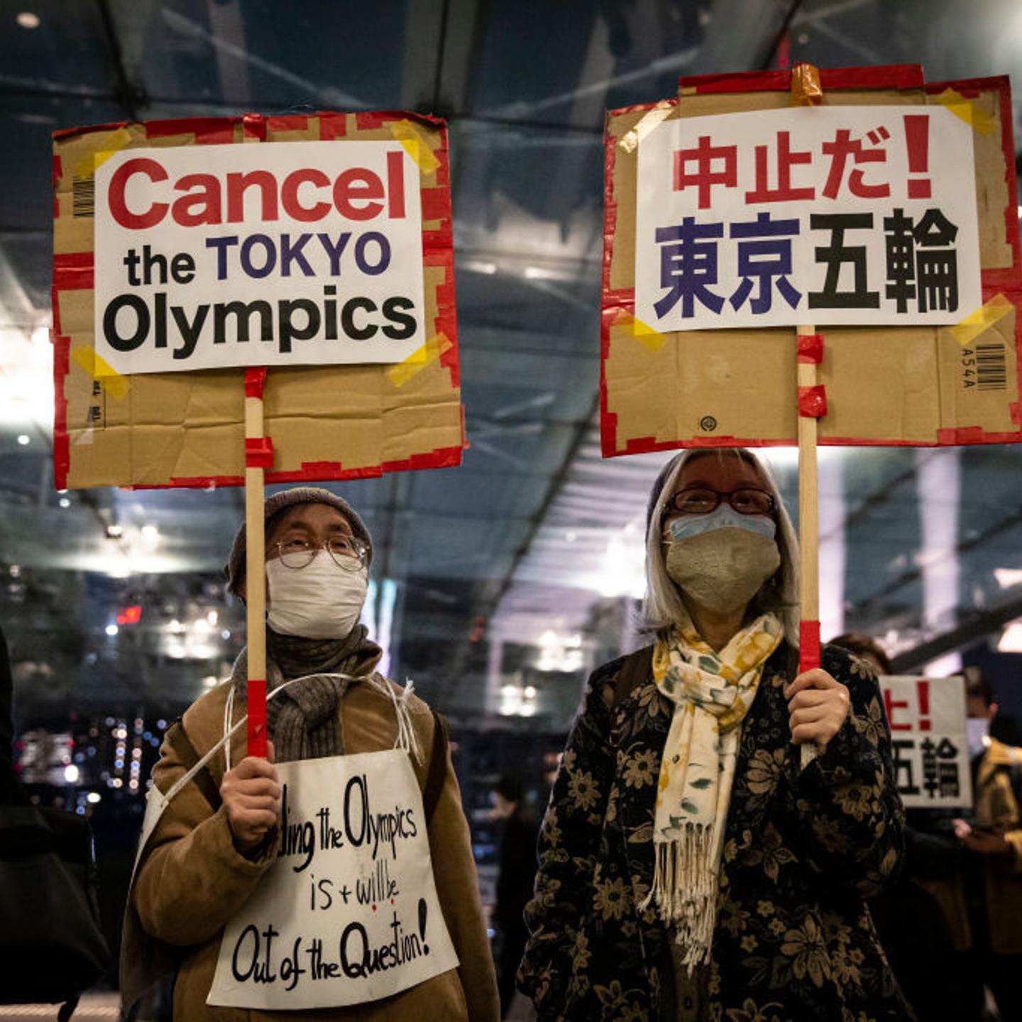 Demonstrators Gather Against Olympics Torch Relay In Tokyo