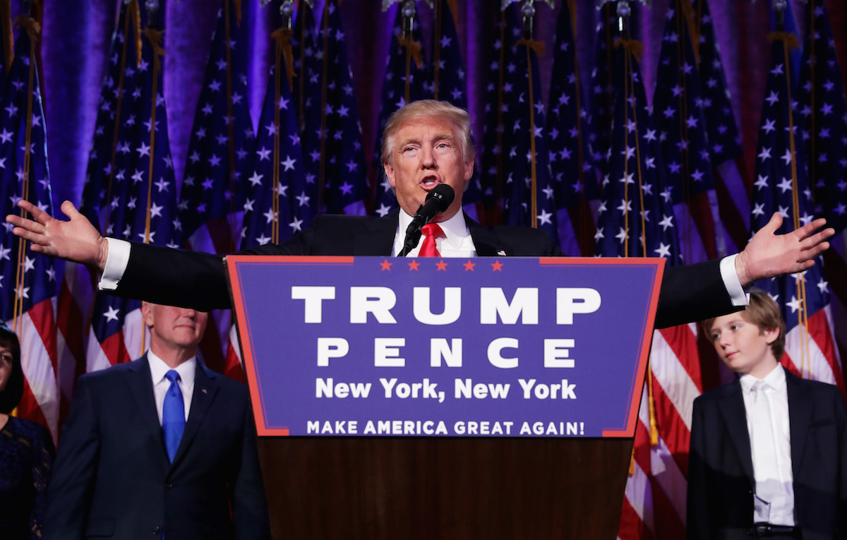 Republican Presidential Nominee Donald Trump Holds Election Night Event In New York City